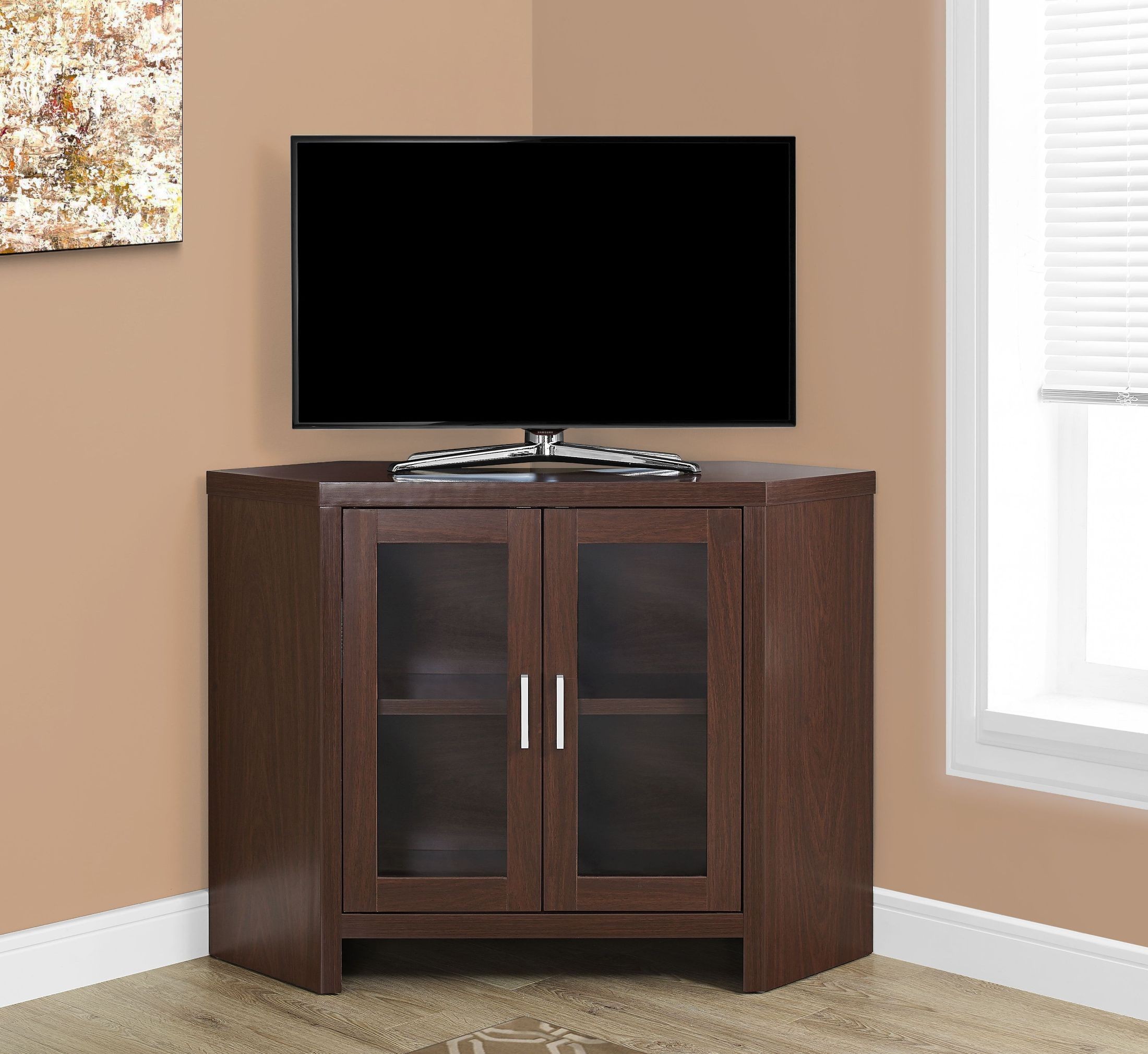 42" Warm Cherry Corner TV Stand from Monarch Coleman Furniture