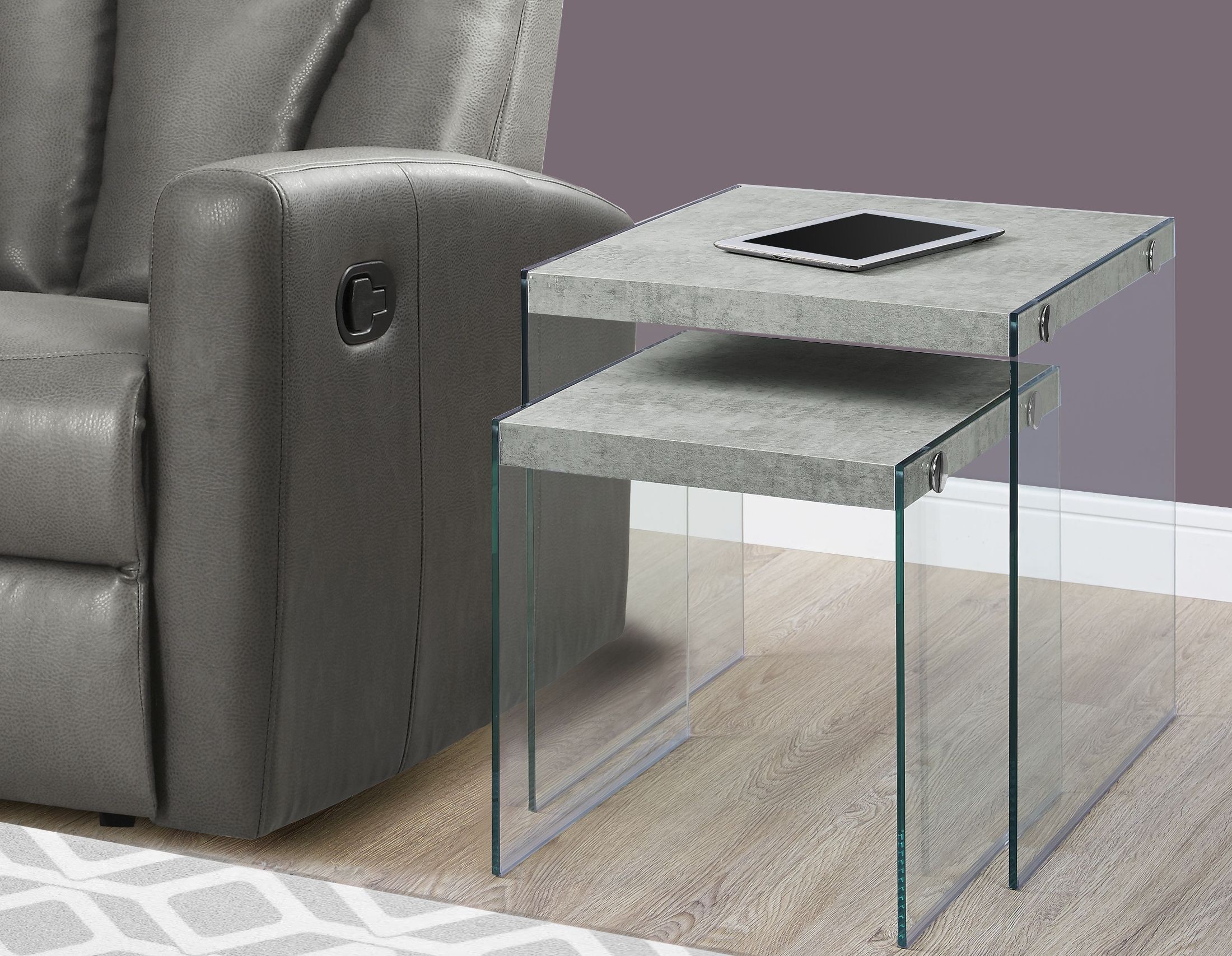 Gray Cement Nesting Table Set of 2 from Monarch Coleman Furniture