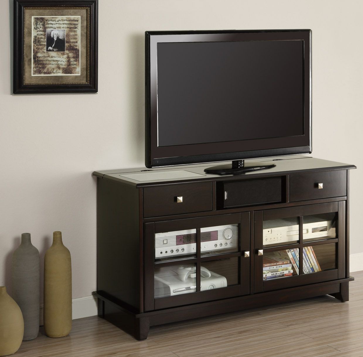 Dark Espresso Veneer TV Stand from Monarch Coleman Furniture