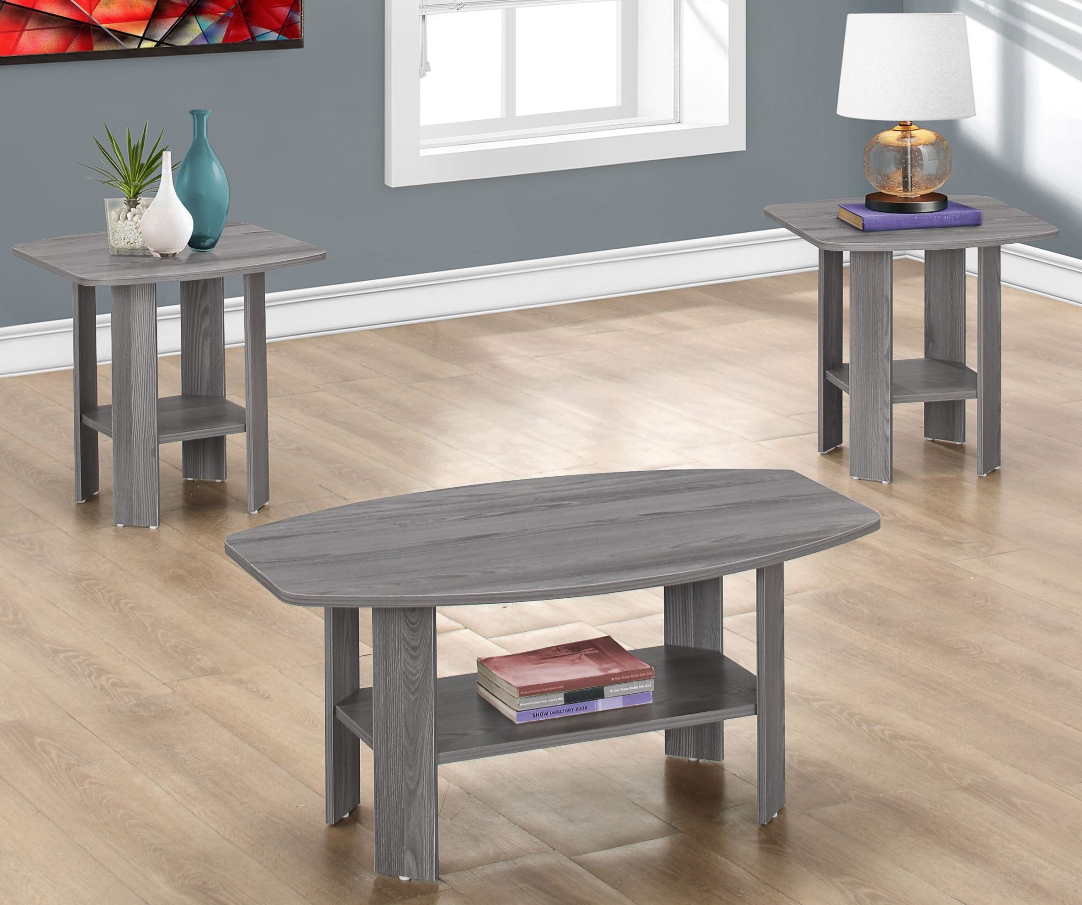 7925P Gray 3 Piece Occasional Table Set from Monarch Coleman Furniture