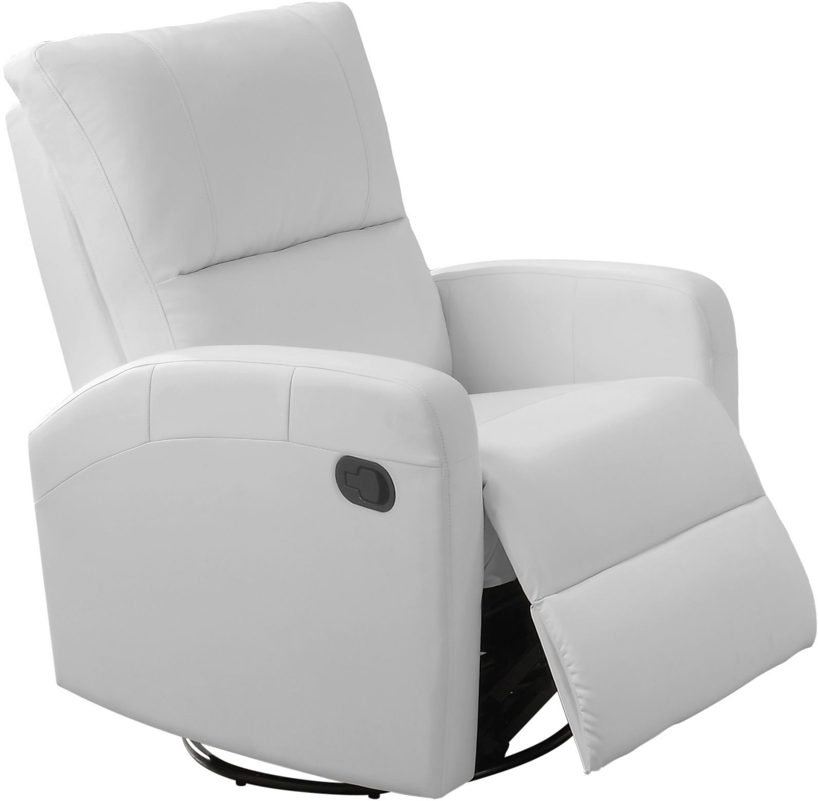 8084WH White Bonded Leather Swivel Glider Recliner from Monarch