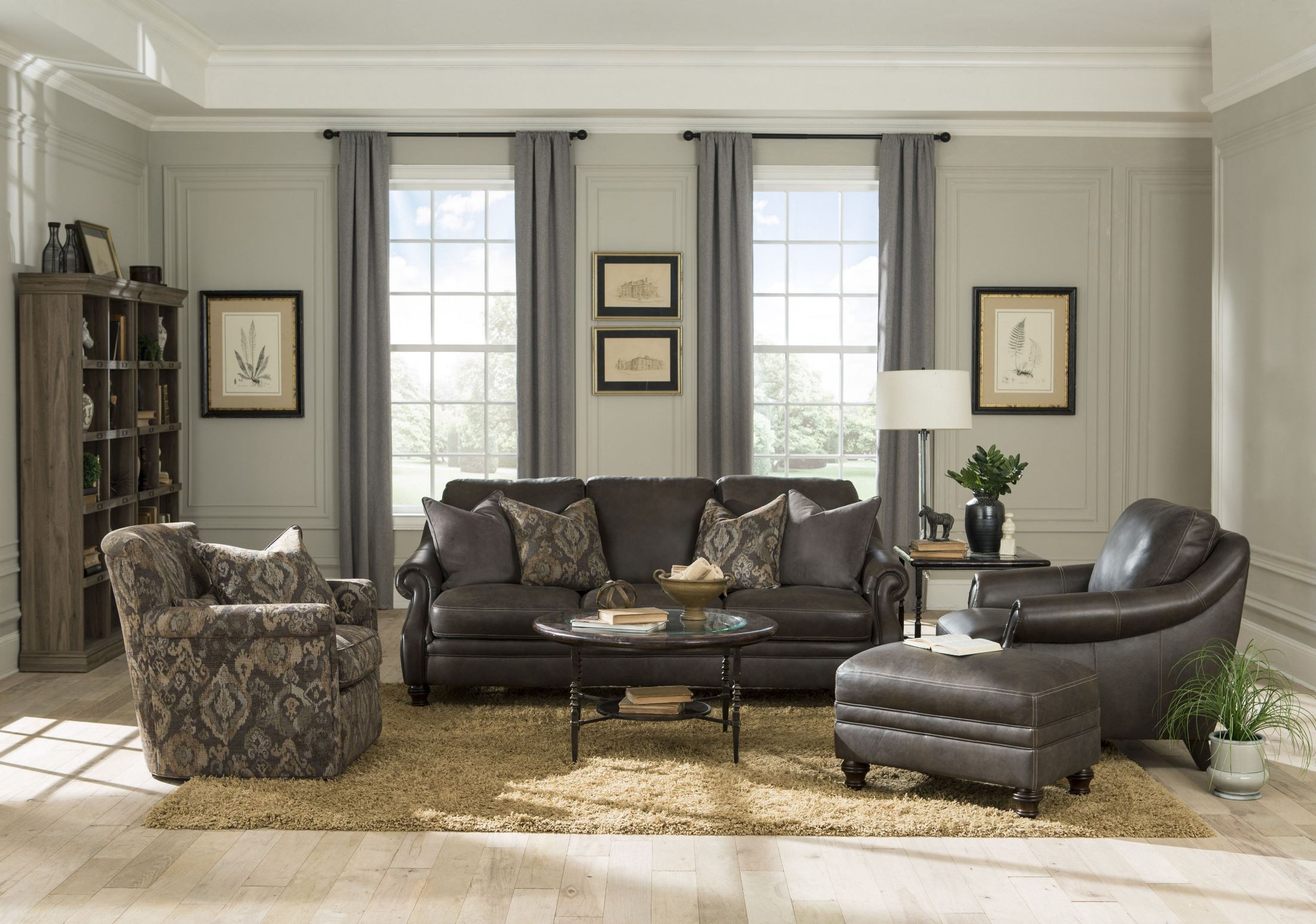 Kennedy Tuscany Stone Leather Living Room Set from Simon ...