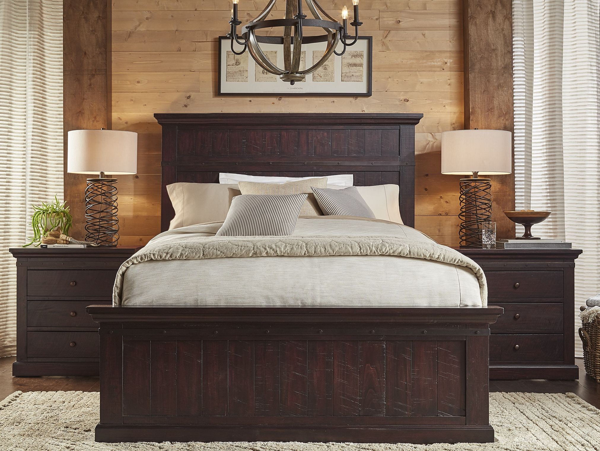 Jackson Dark Mahogany Panel Bedroom Set from AAmerica Coleman Furniture