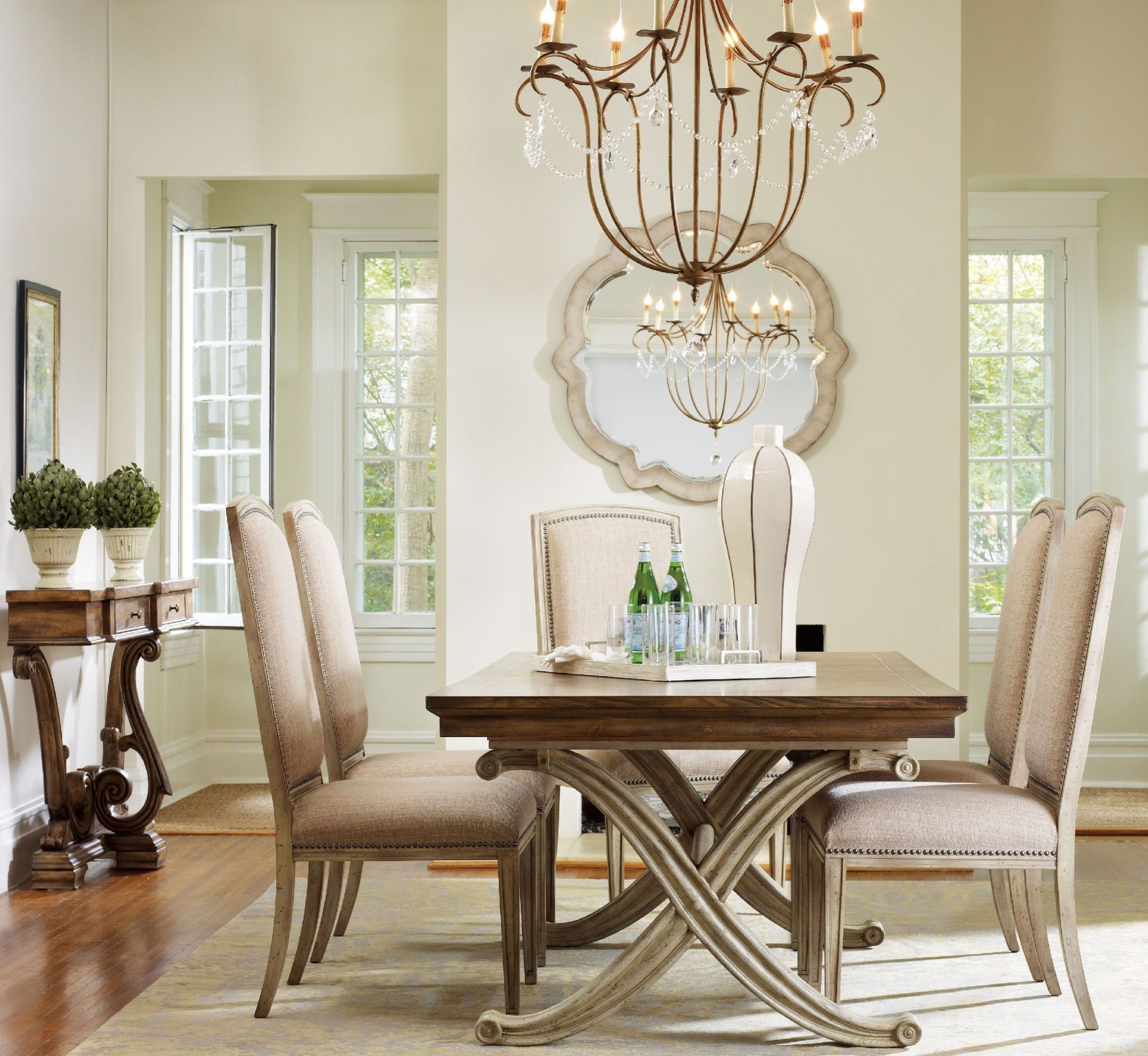Sanctuary Cream and Brown Rectangular Dining Room Set from ...