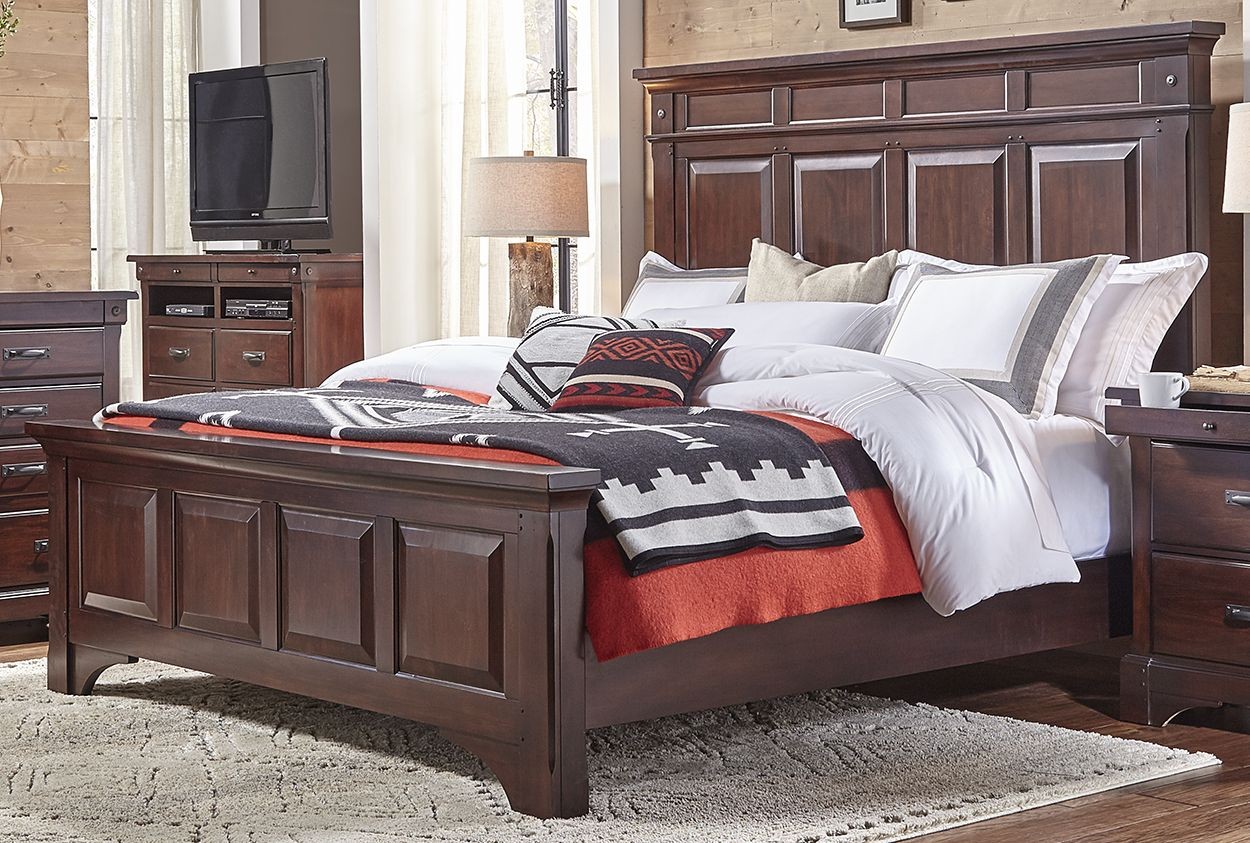 Kalispell Rustic Mahogany King Mantel Bed from AAmerica Coleman