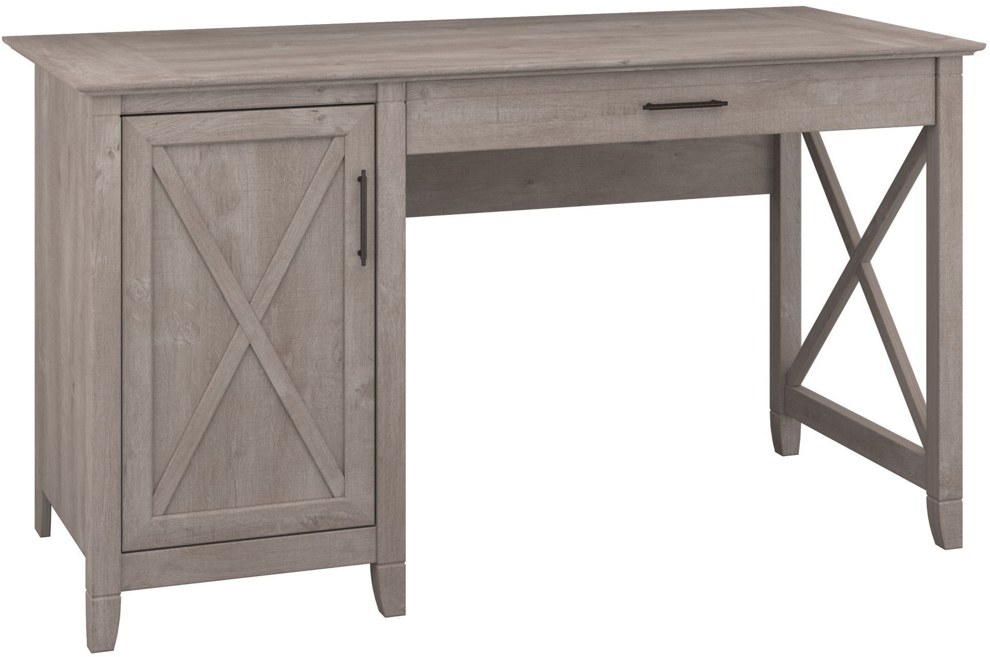 Key West Washed Gray 54" Single Pedestal Desk from Bush Coleman Furniture
