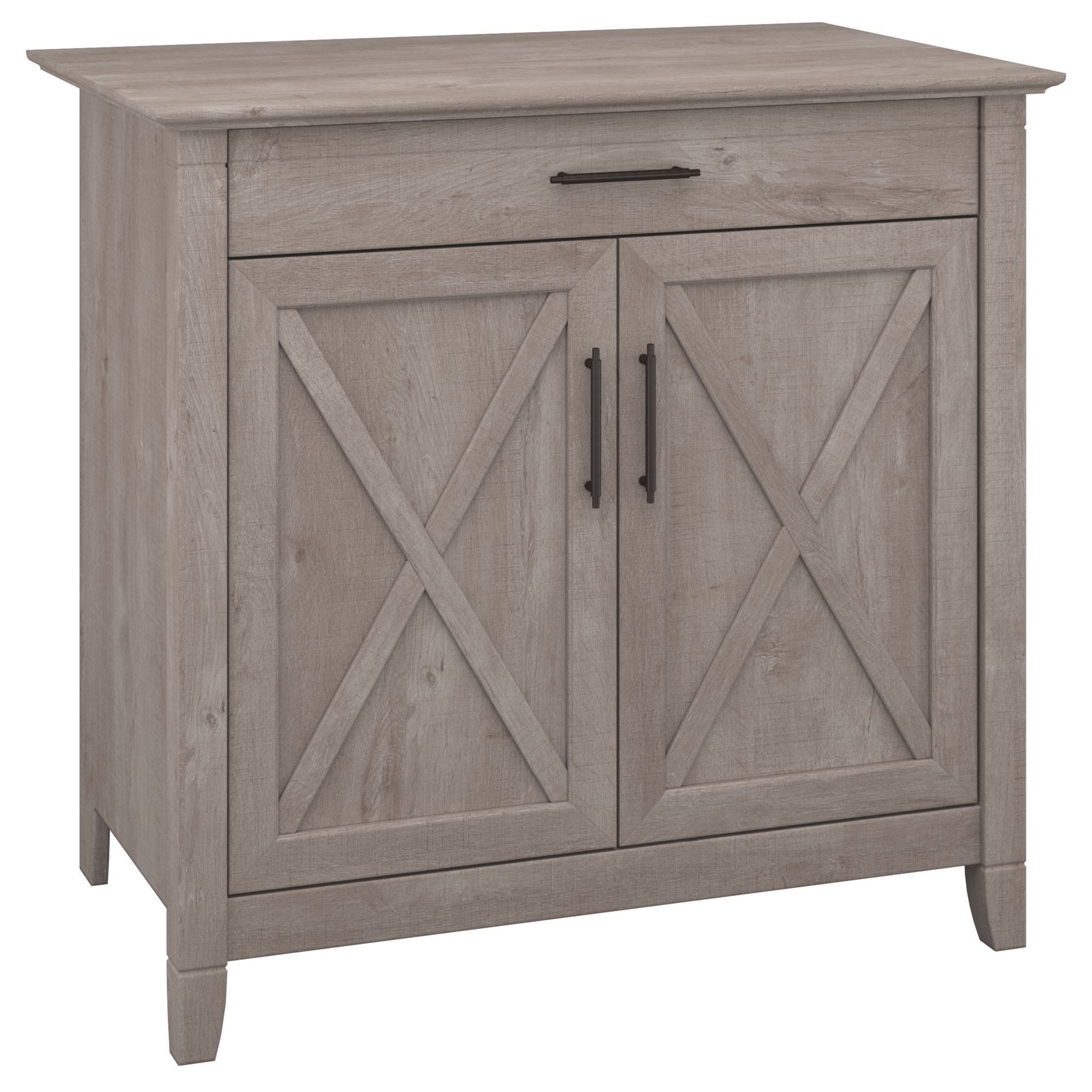 Key West Washed Gray Laptop Storage Desk Credenza from Bush Coleman