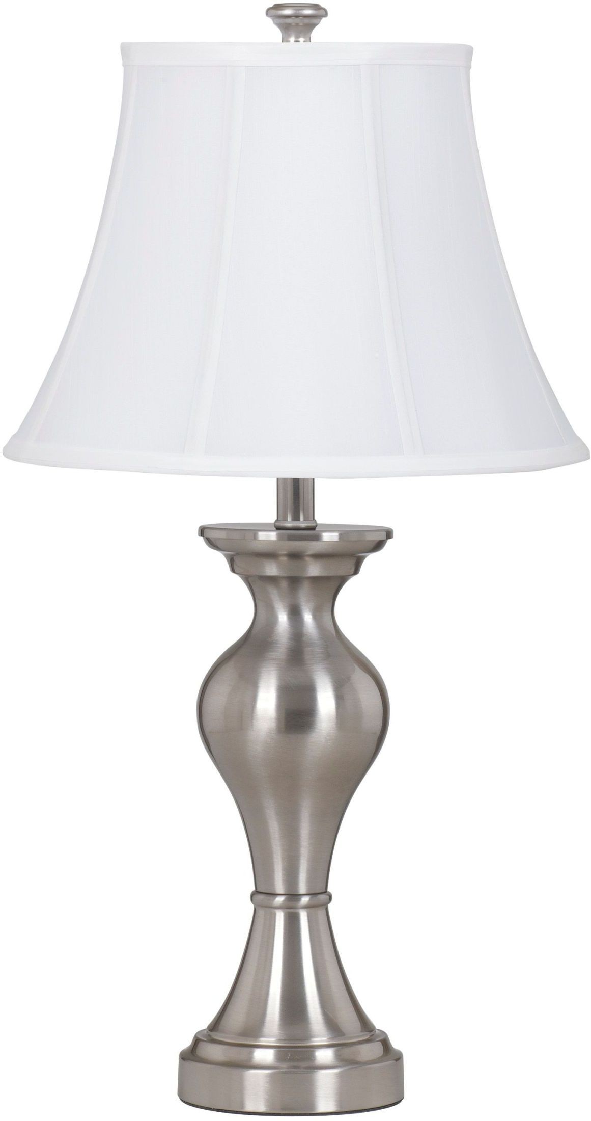 Rishona Brushed Silver Metal Table Lamp Set of 2 from Ashley (L204124