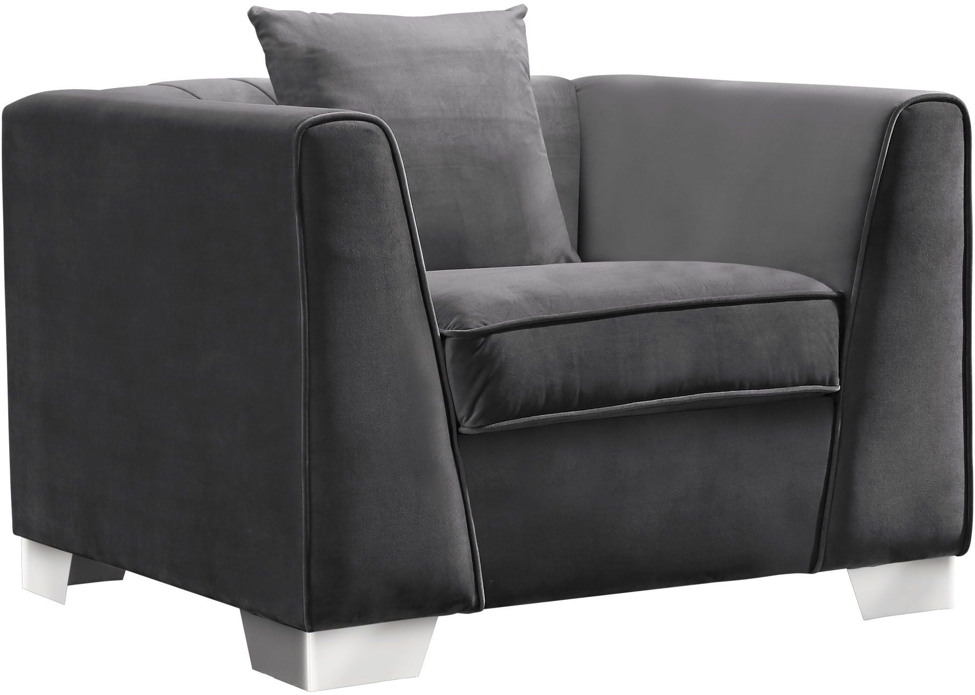 Cambridge Dark Grey Velvet Sofa Chair from Armen Living Coleman Furniture