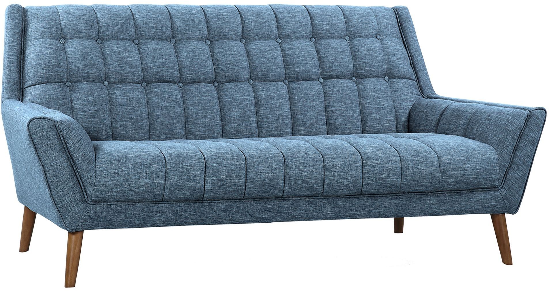 Cobra MidCentury Blue Linen Modern Sofa from Armen Living Coleman Furniture
