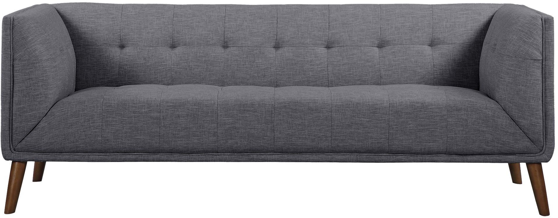 Hudson MidCentury Dark Gray Linen Button Tufted Sofa from Armen Living