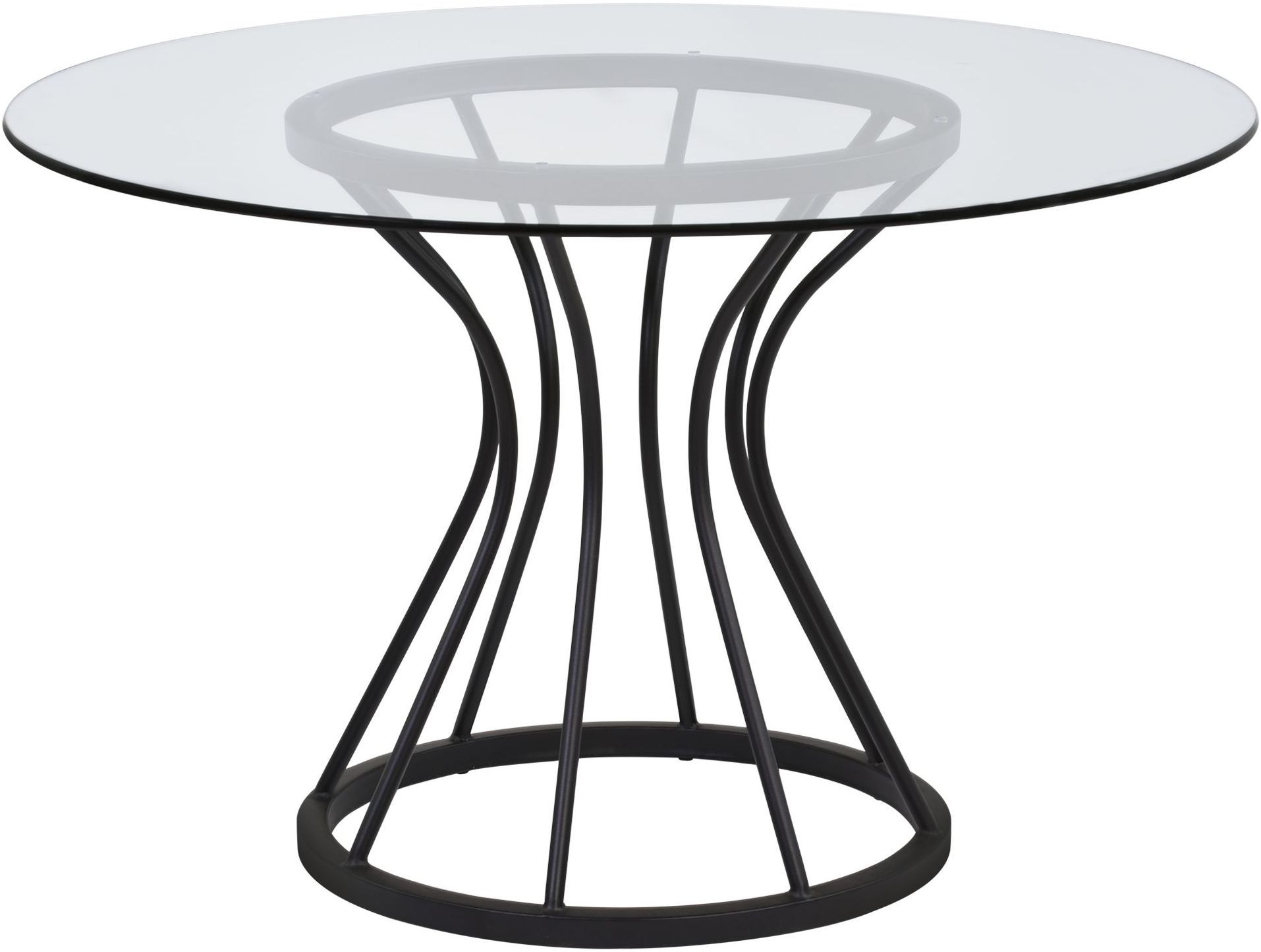 Zurich Black 48" Glass Round Dining Table, LCZUDITOCLGL ...