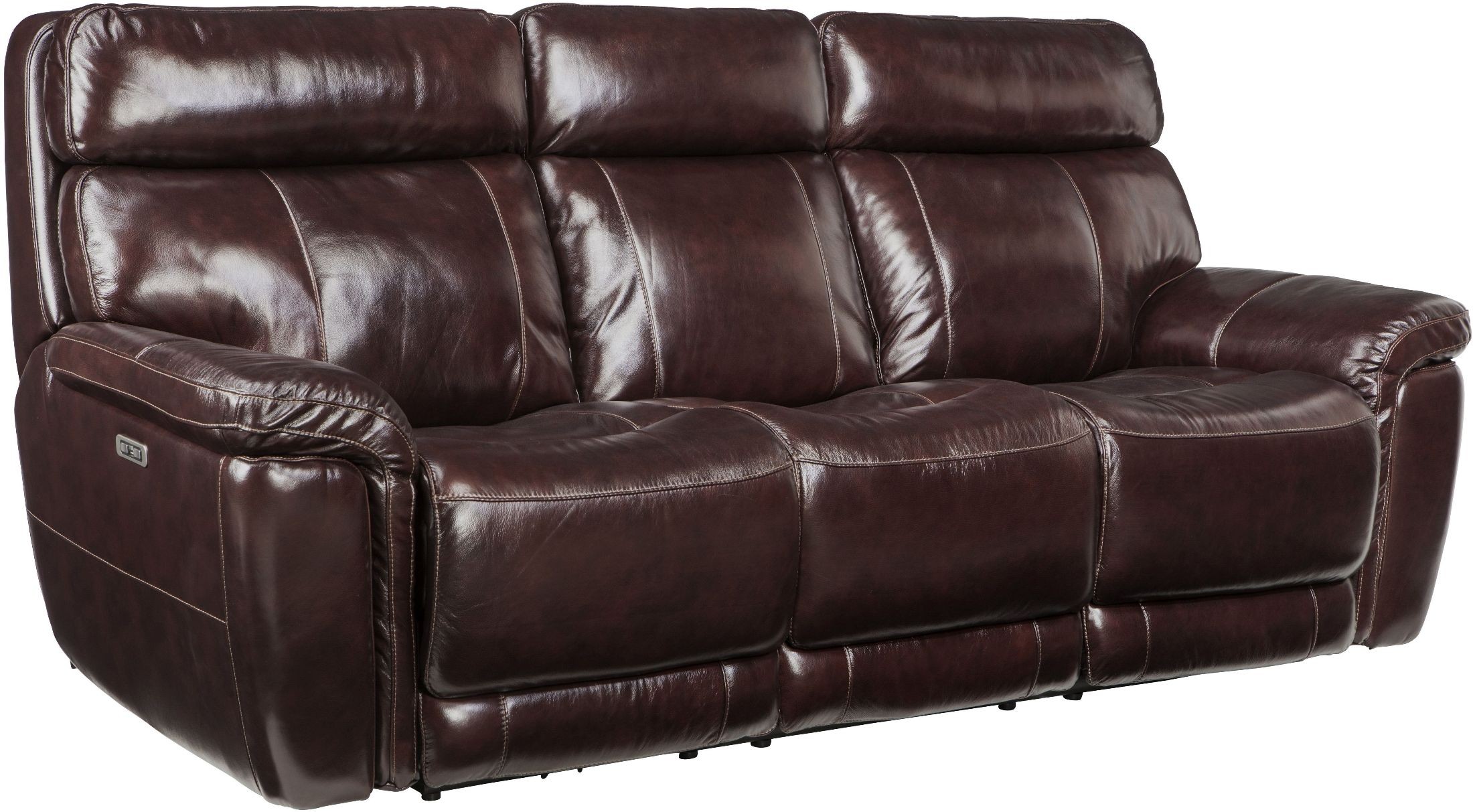Harris Portofino Blackberry Leather Power Reclining Sofa from Simon Li