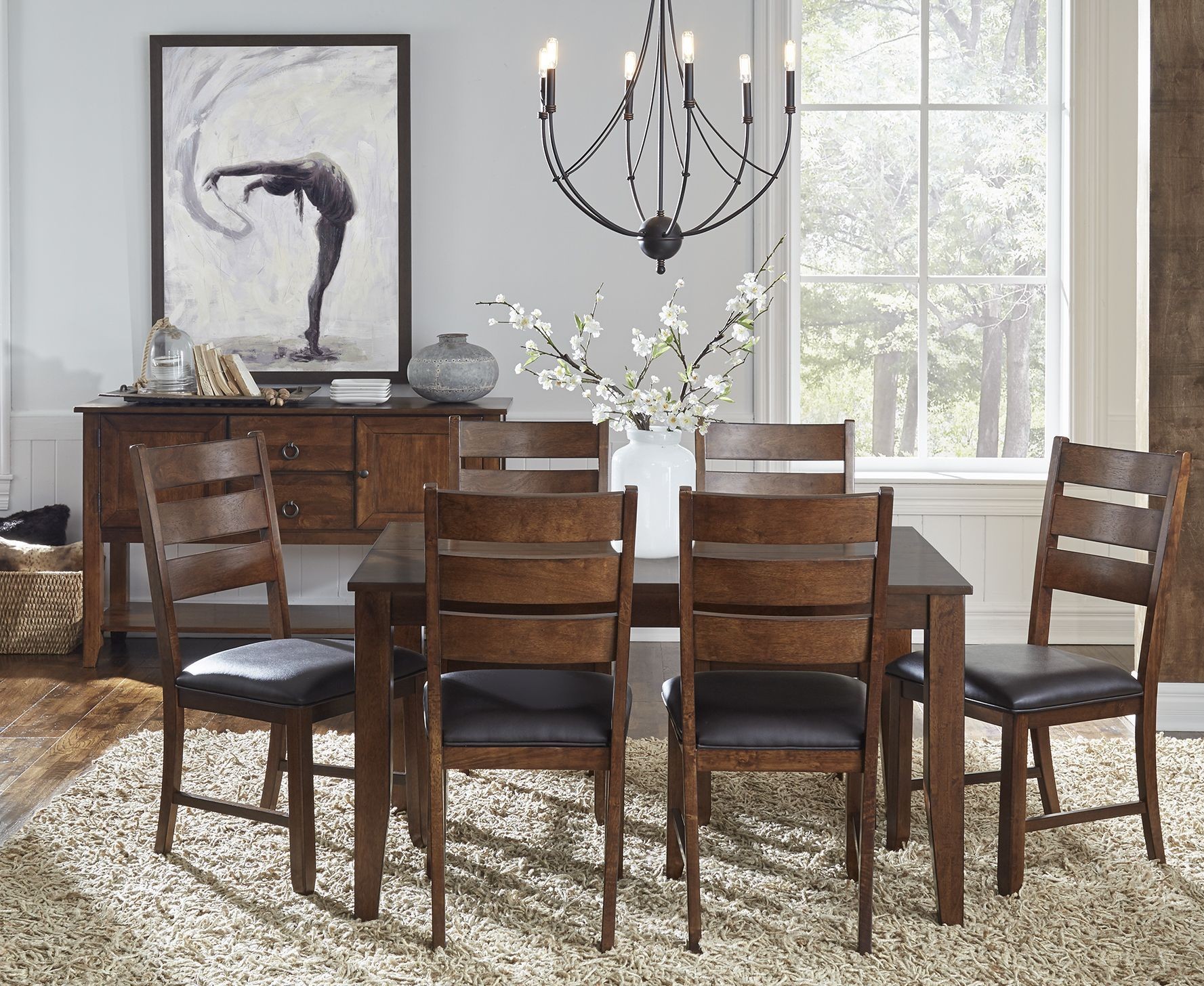 Mason Medium Mango 72" Extendable Rectangular Leg Dining Room Set from AAmerica Coleman Furniture