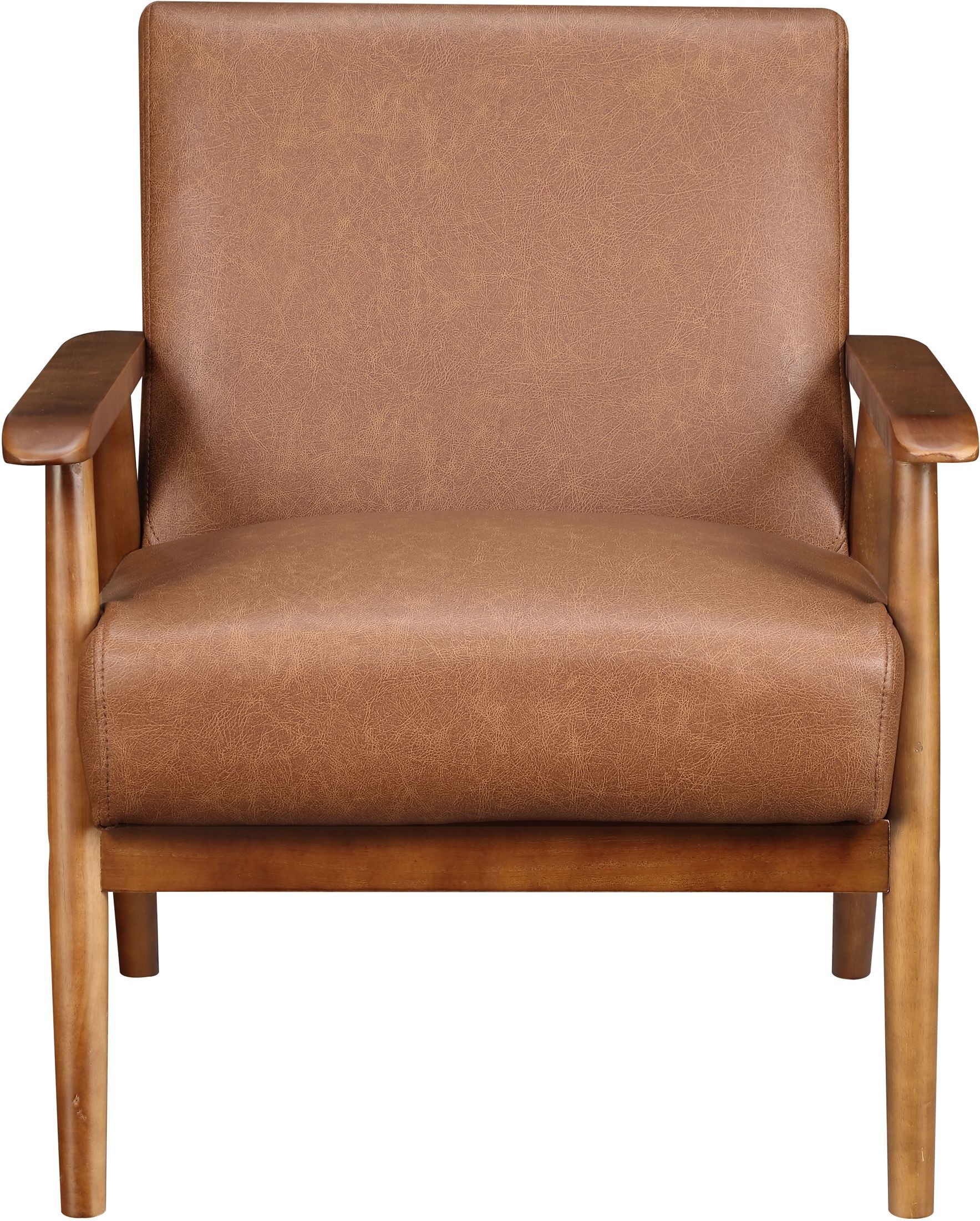 Lummus Cognac Wood Frame Upholstered Accent Chair from Pulaski