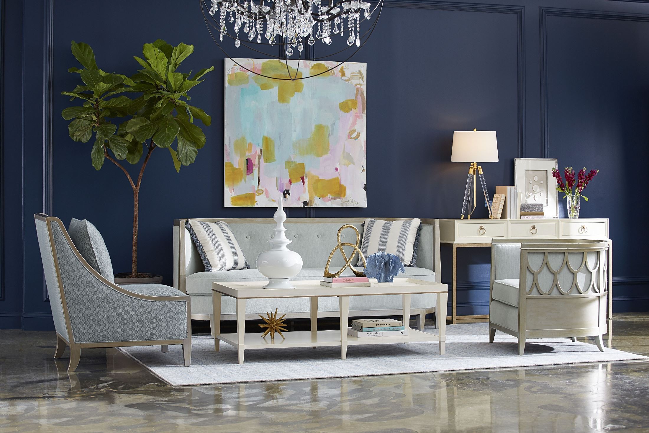 Morgan Blue Living Room Set from ART