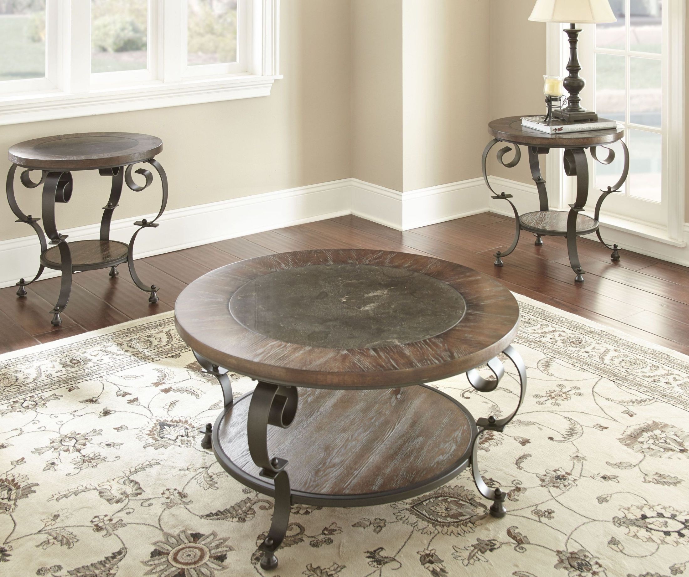 Mulberry Dark Brown Round Occasional Table Set from Steve Silver
