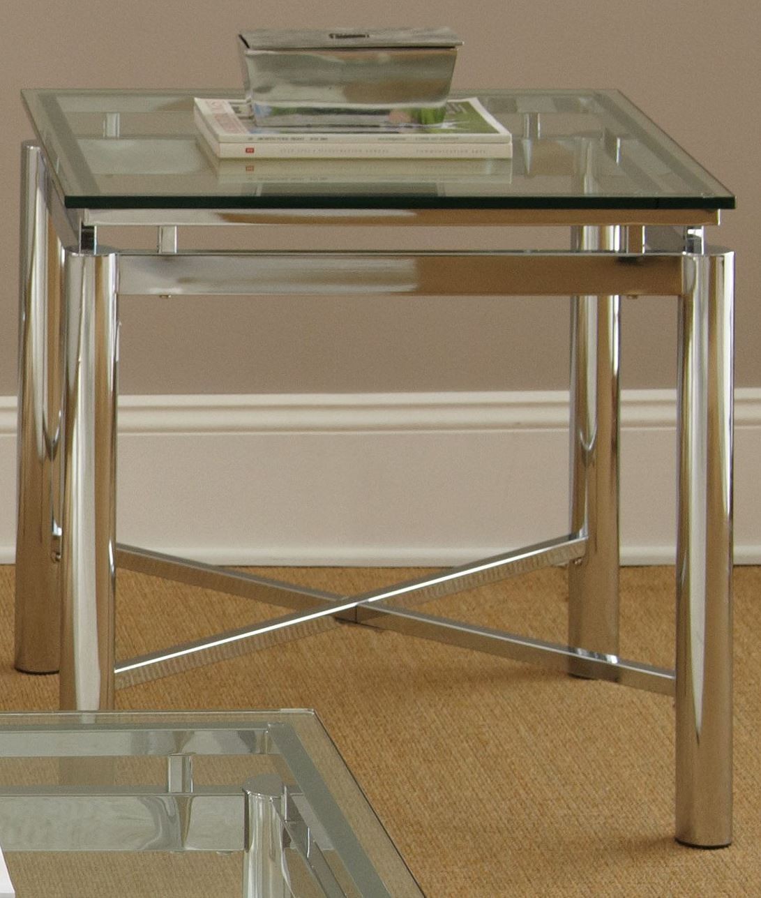 Nova Glass Top Rectangular End Table from Steve Silver (NV100EBNV100ET) Coleman Furniture