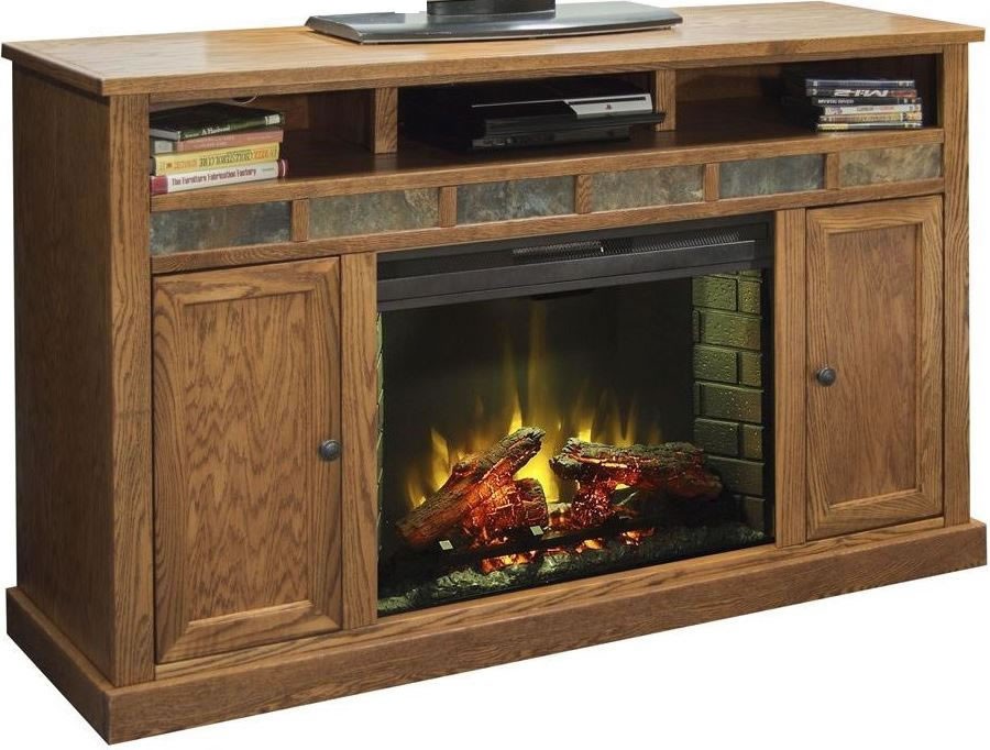 Oak Creek 62" Brown Fireplace Console from Legends Furniture Coleman