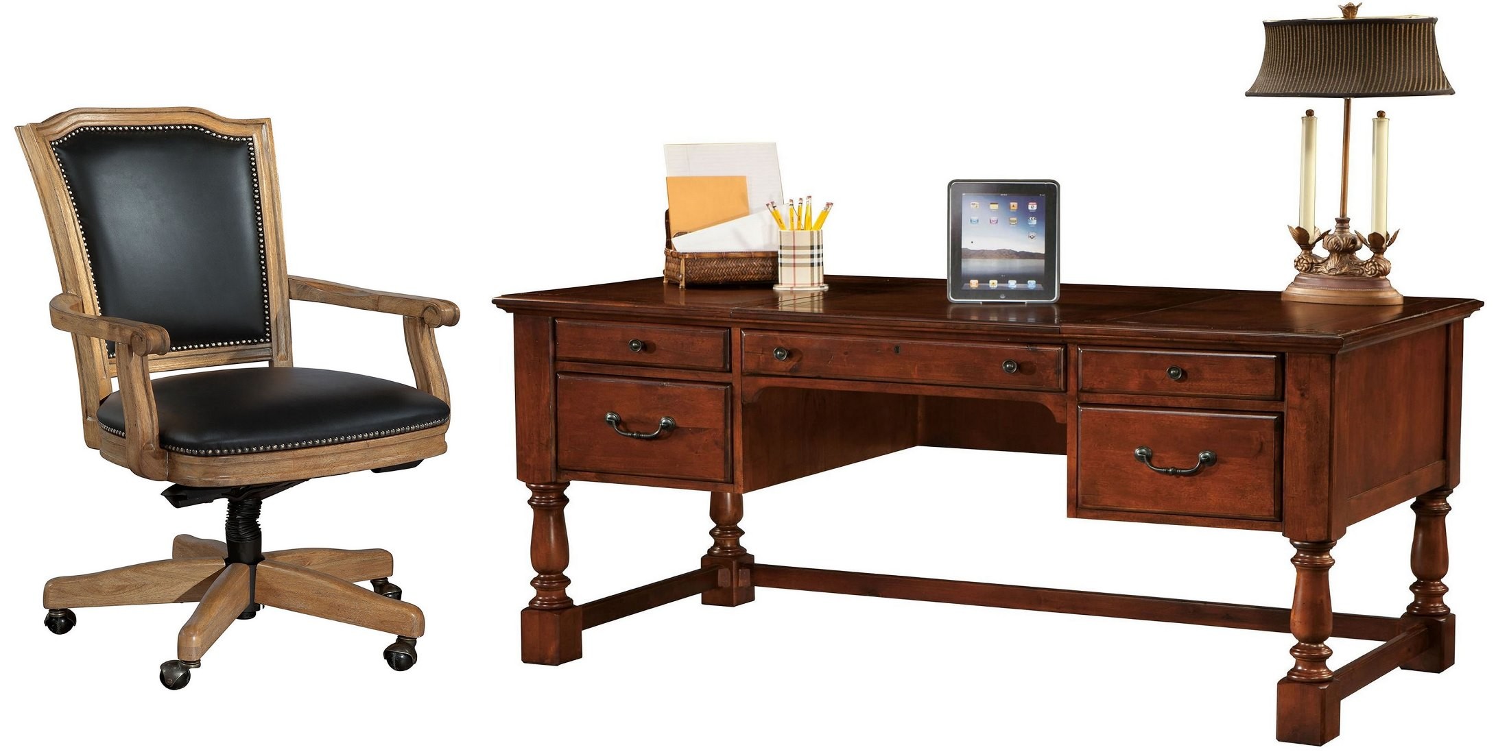 weathered cherry desk home office set from hekman weathered cherry desk home office set from hekman