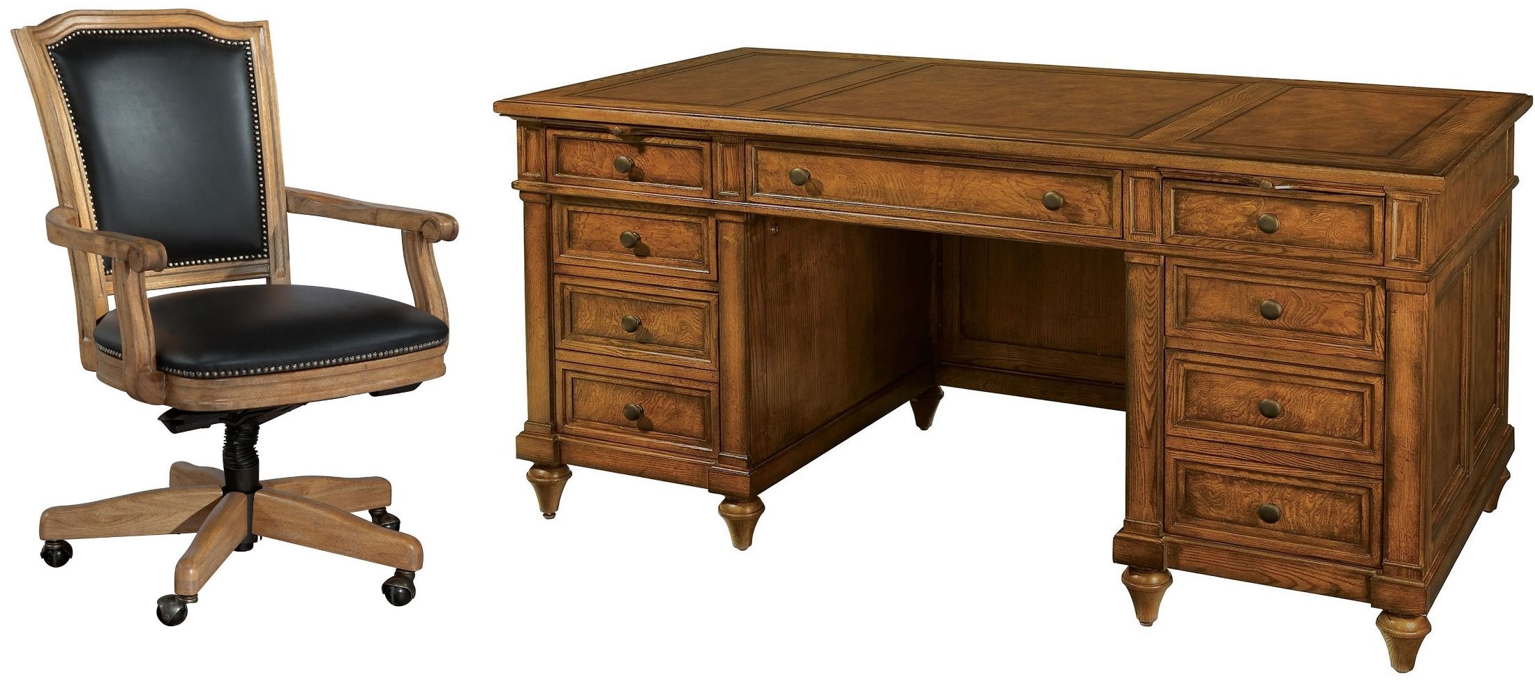 Urban Ash Burl Junior Executive Desk Home Office Set from Hekman
