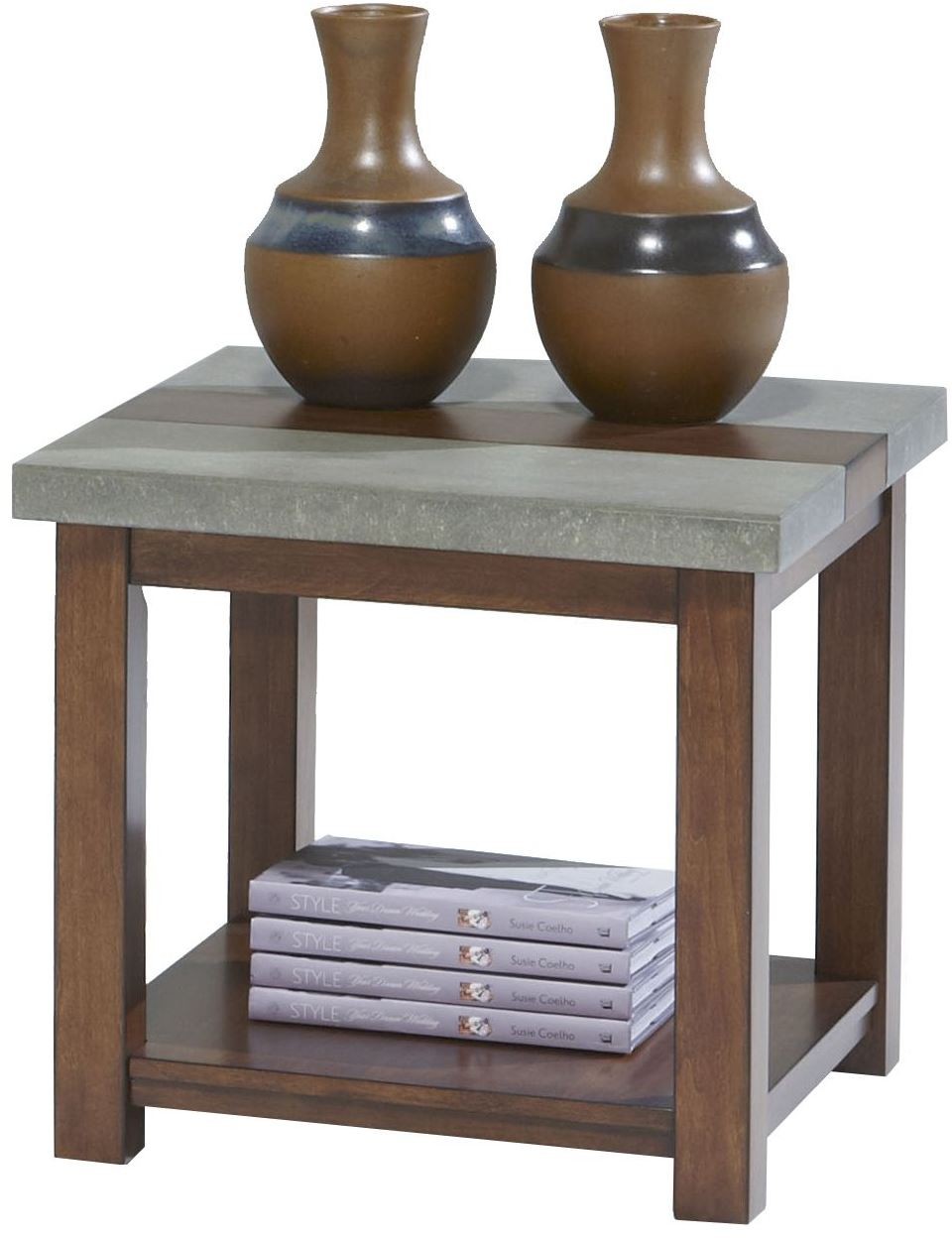 Cascade Nutmeg Birch Square Lamp Table from Progressive Furniture