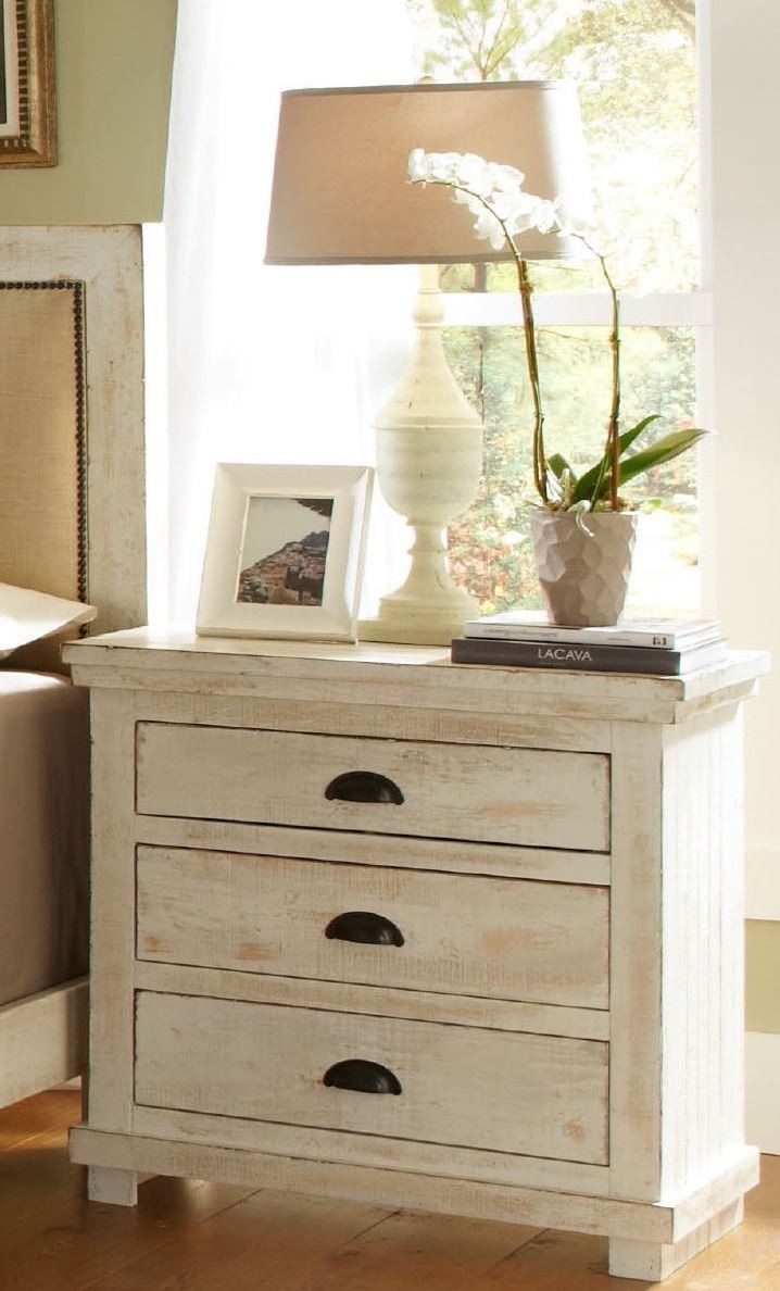 Willow Distressed White Slat Bedroom Set from Progressive ...