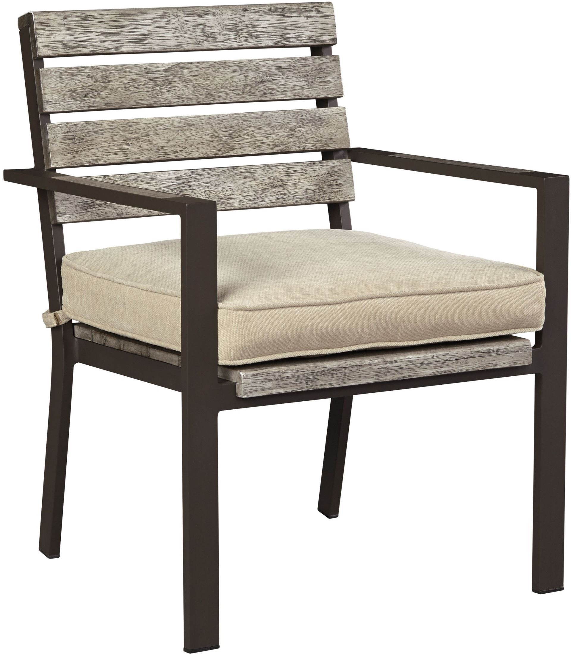 Peachstone Beige and Brown Outdoor Rectangular Dining Room Set from Ashley Coleman Furniture