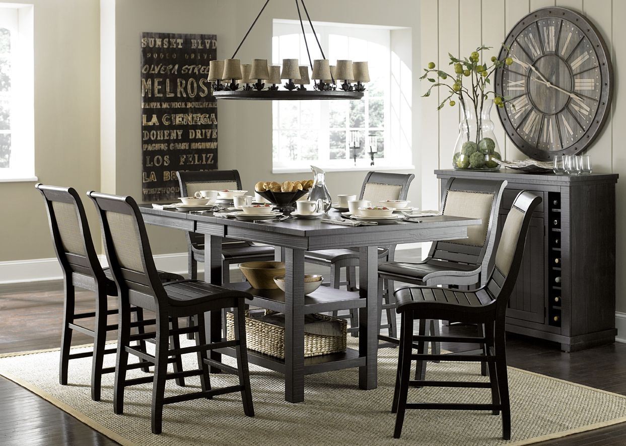 distressed black dining room set