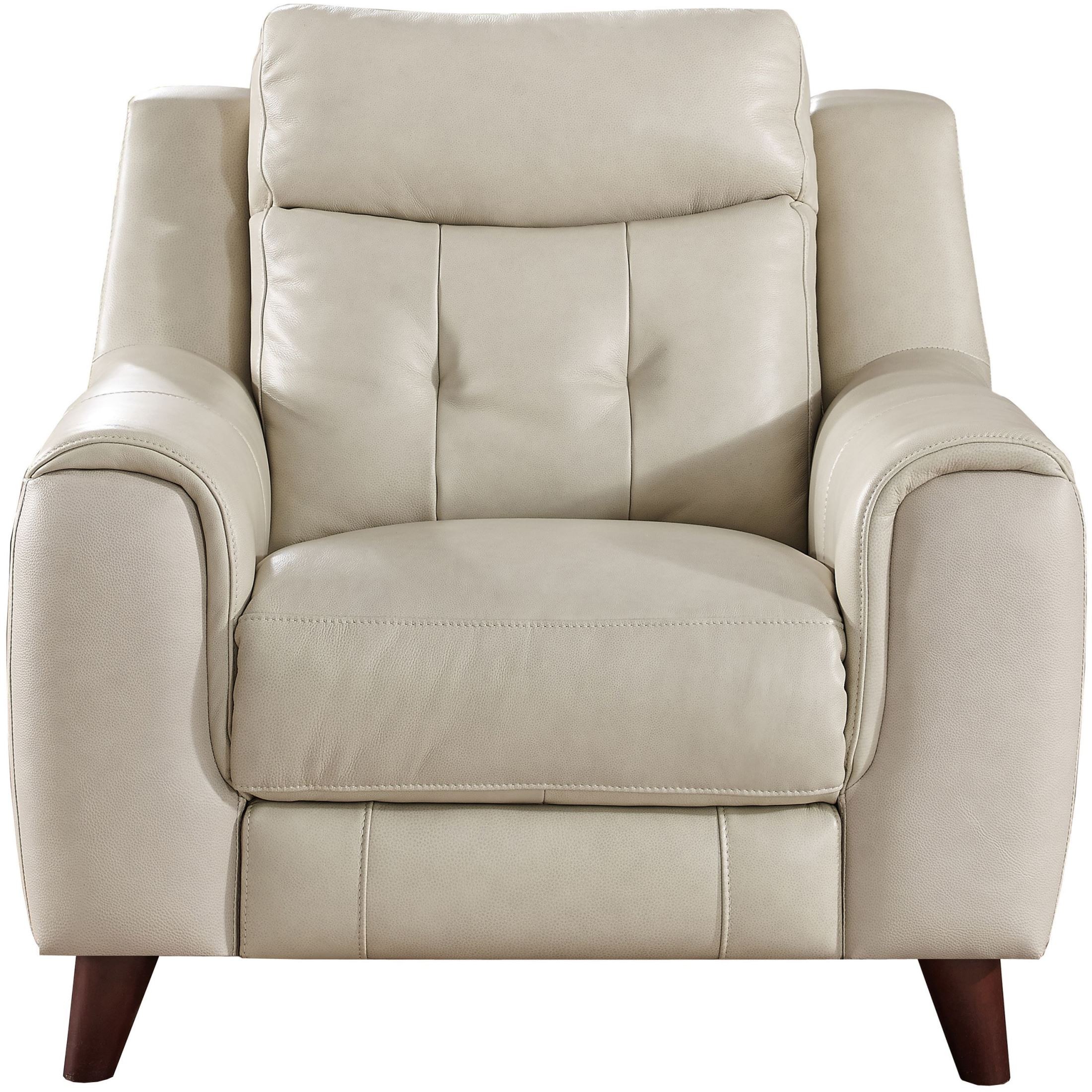 Paramount Cream Leather Power Recliner with Power Headrest from Amax