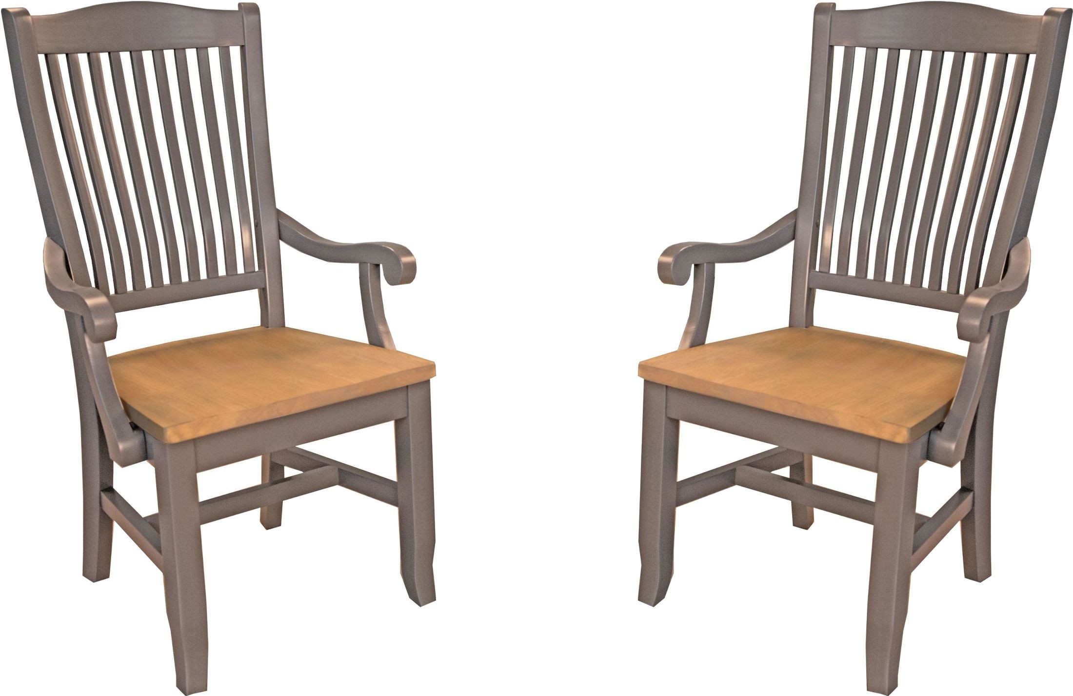 Port Townsend Grey And Seaside Pine Wood Slat Back Arm ...