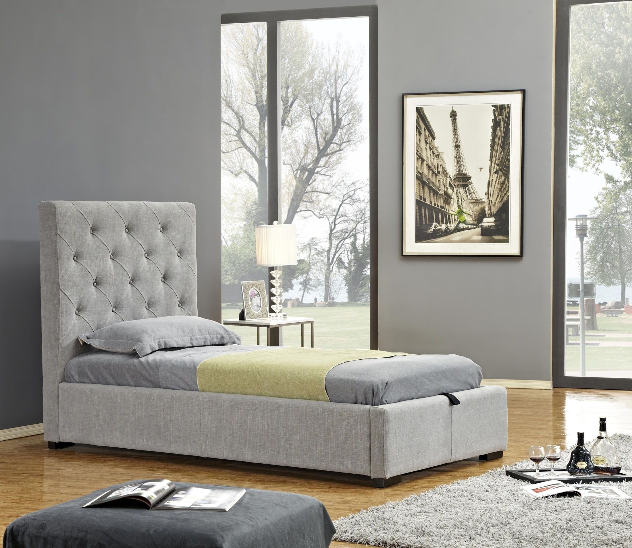 Prague Light Gray Twin Storage Platform Bed from JNM Coleman Furniture