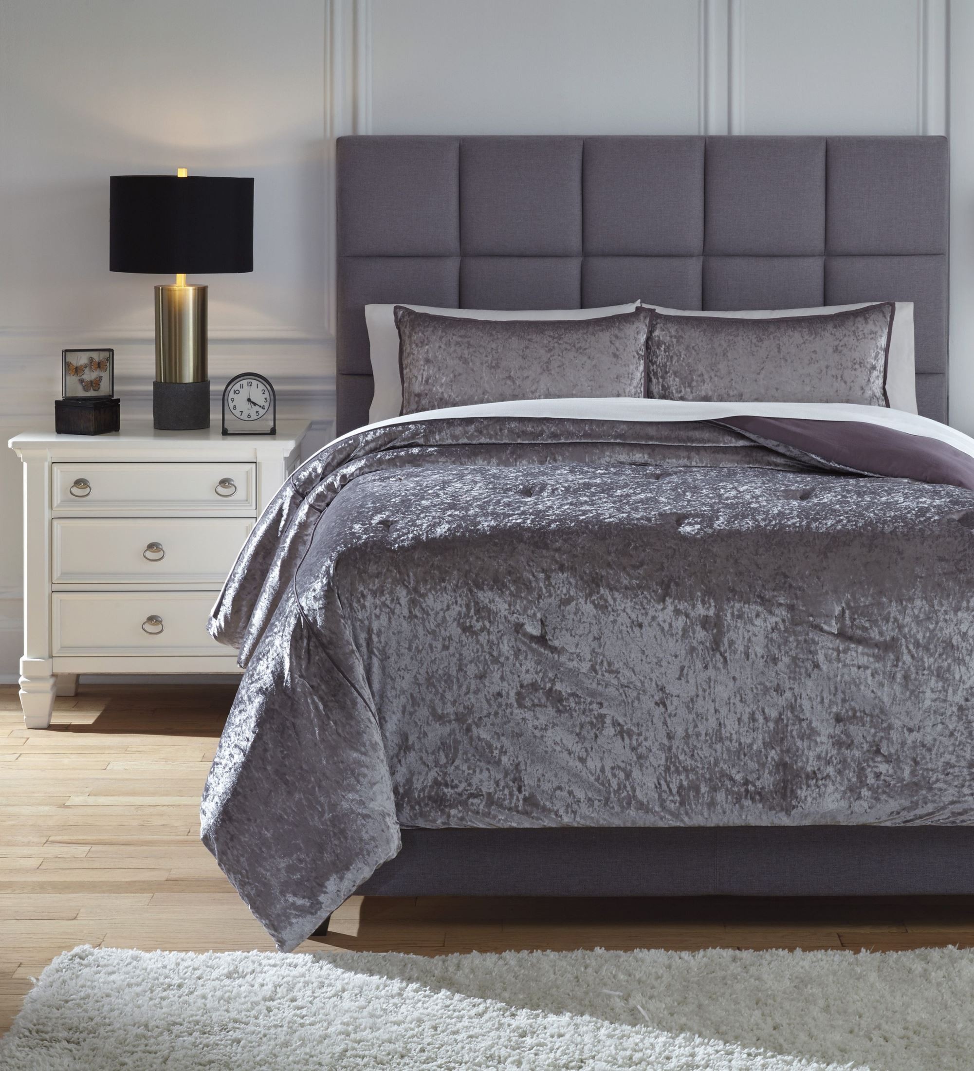Rosemaria Gray and Taupe King Comforter Set from Ashley Coleman Furniture