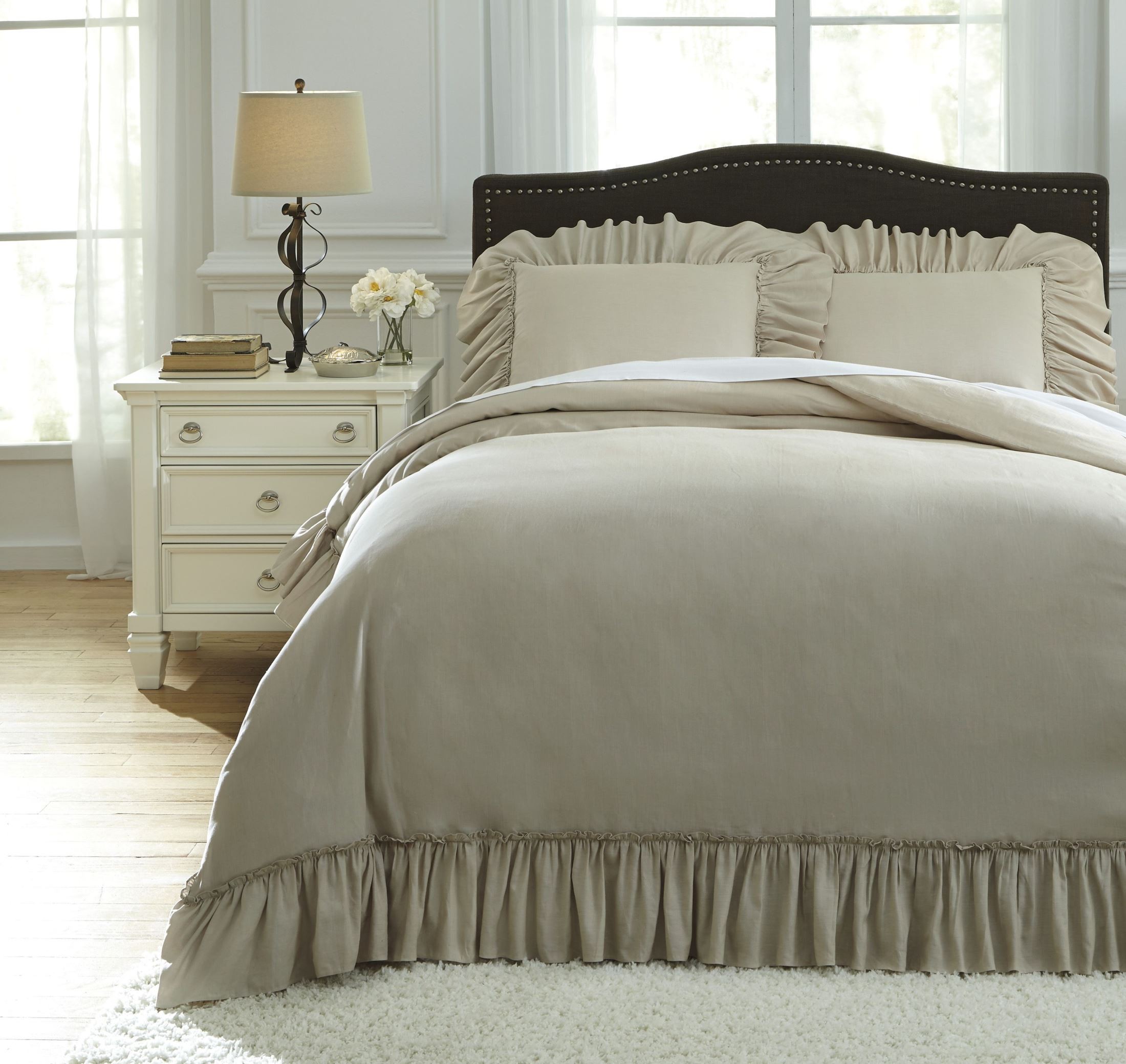 Clarksdale Natural King Duvet Cover Set from Ashley ...