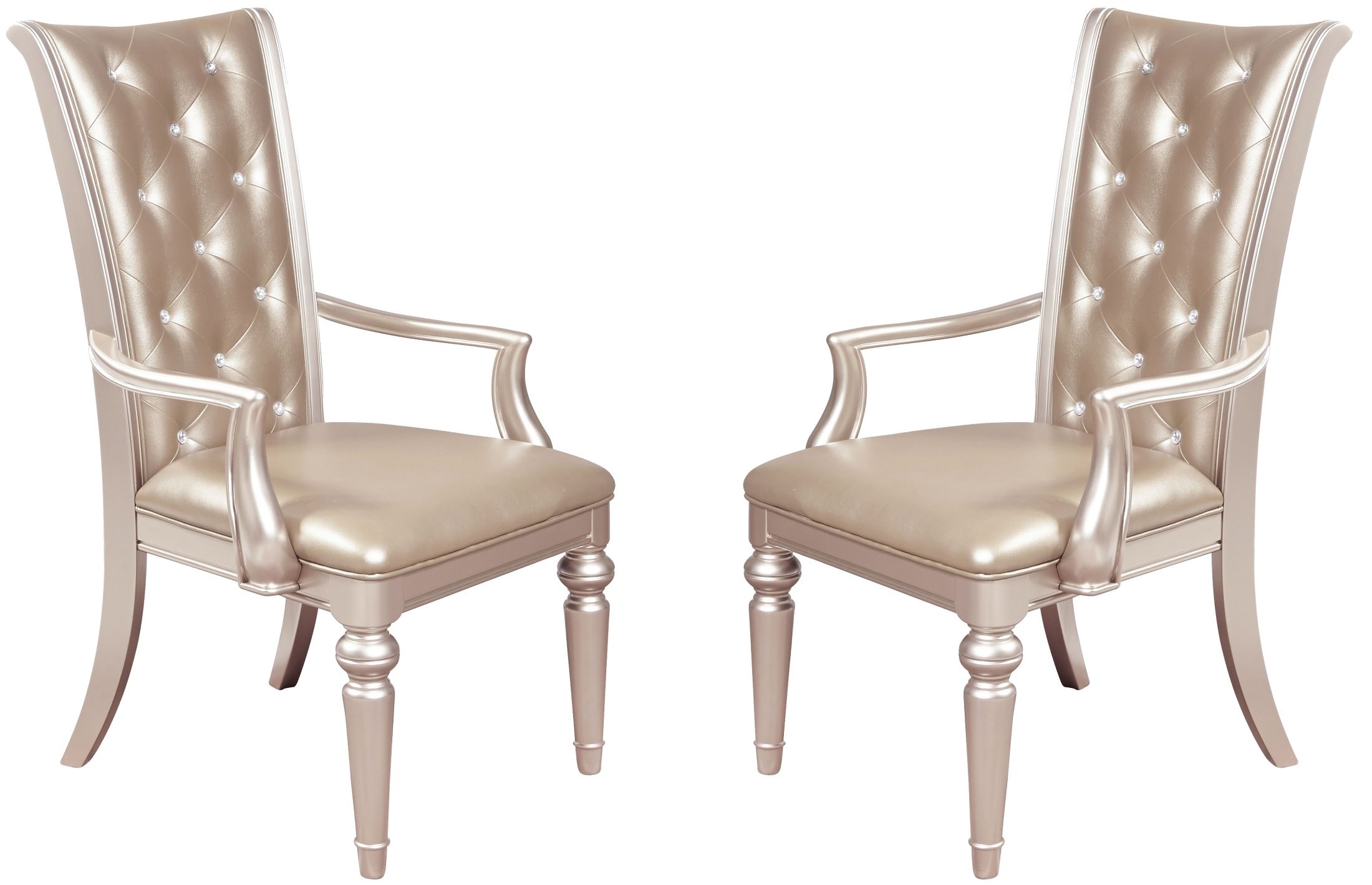 Dynasty Gold Metallic Arm Chair Set of 2 from Samuel Lawrence Coleman Furniture