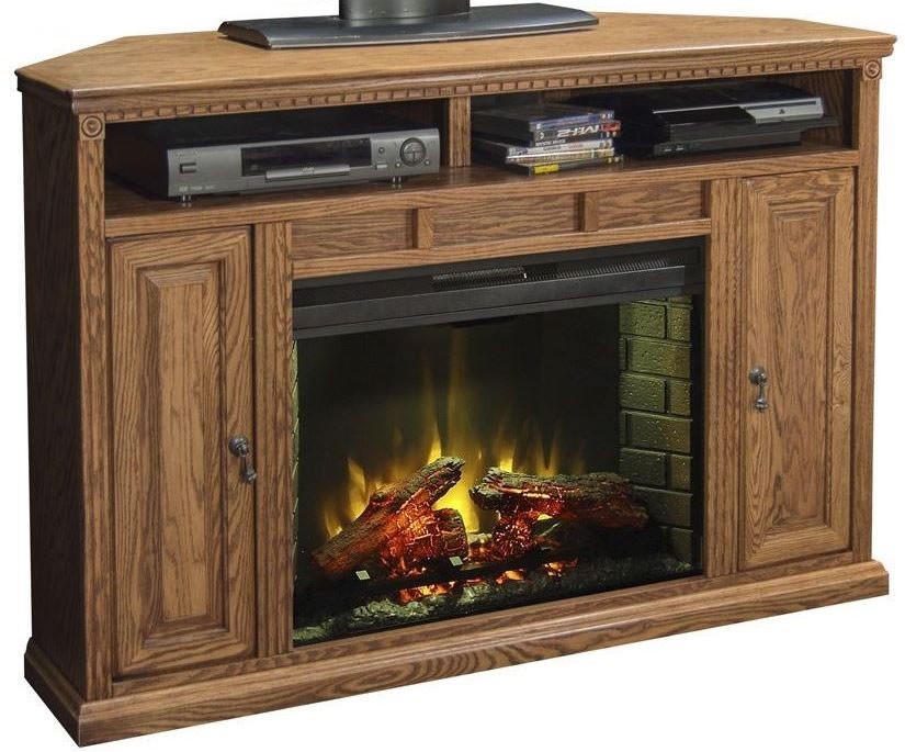 Scottsdale 56" Brown Corner Fireplace Console from Legends Furniture