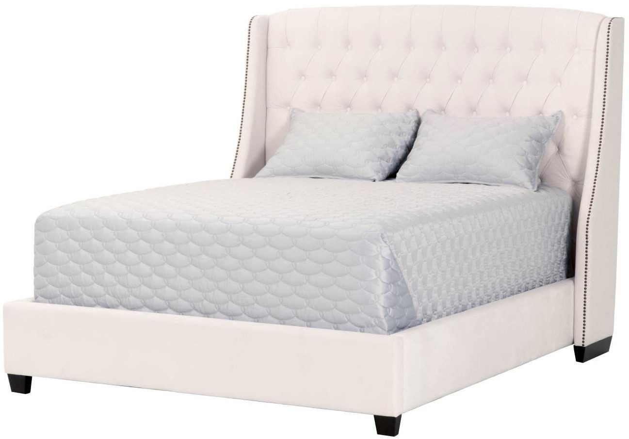 Sloan Cream Velvet King Platform Bed from Orient Express Coleman Furniture