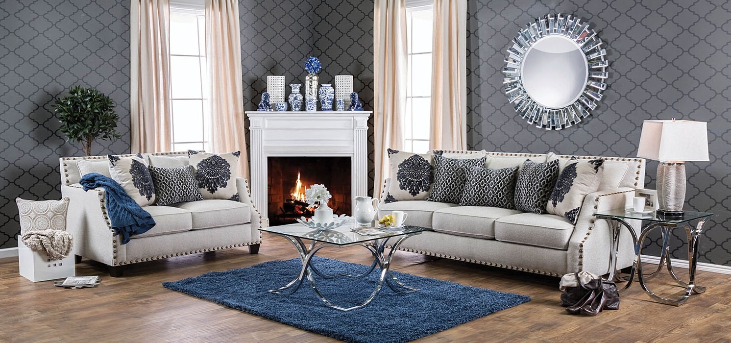 Cornelia Beige Living Room Set from Furniture of America Coleman