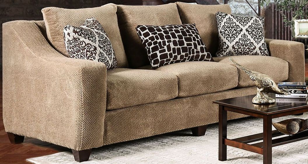 Sullivan Mocha Upholstered Sofa from Furniture of America Coleman