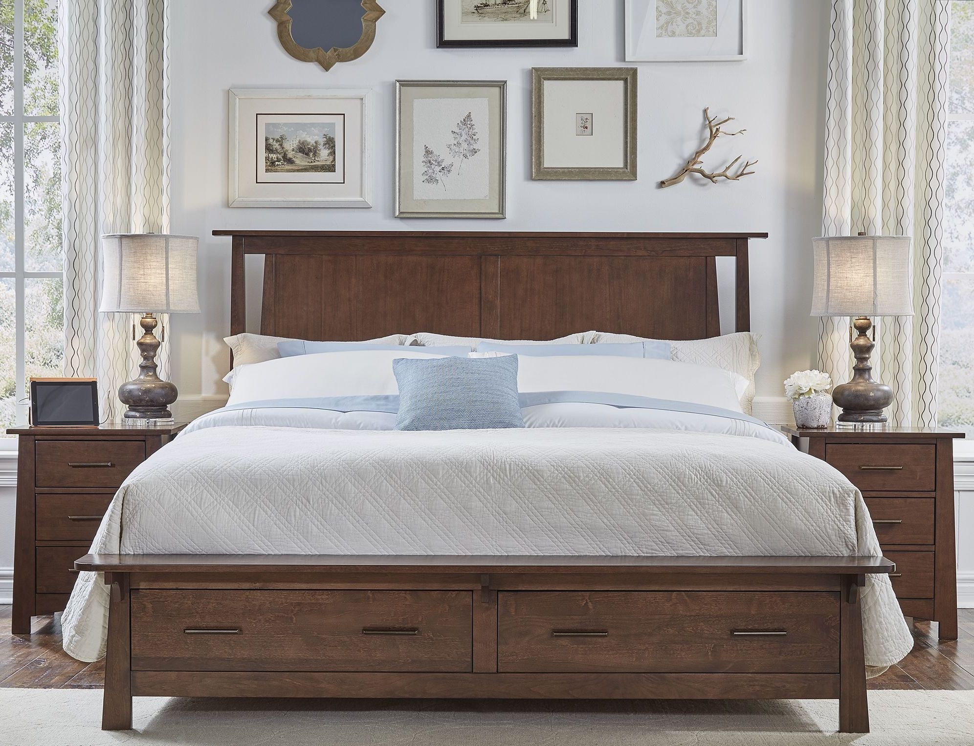 Sodo Dark Sumatra Storage Platform Bedroom Set from AAmerica Coleman