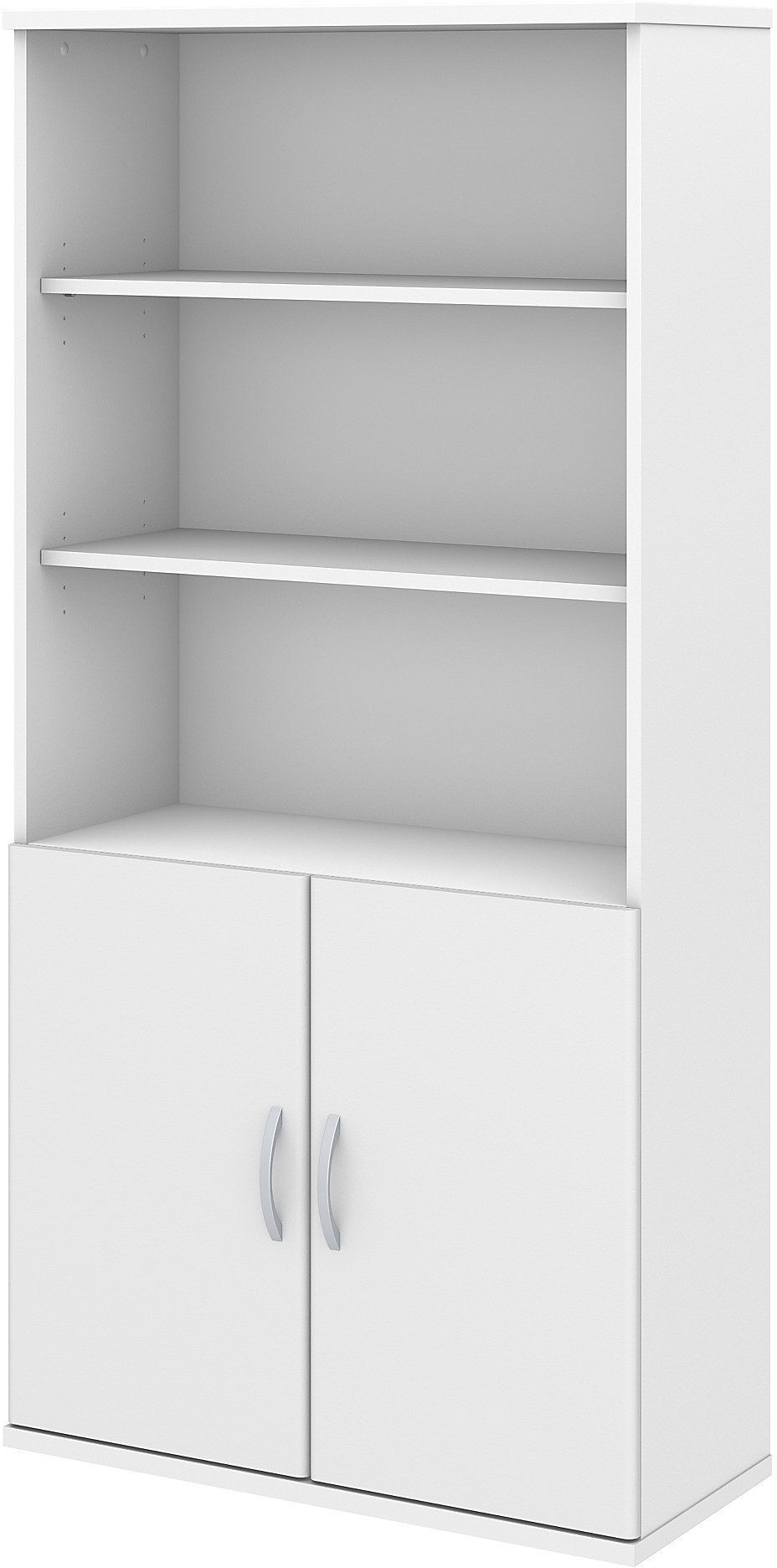 Studio C White 5 Shelf Bookcase with Doors from Bush Furniture