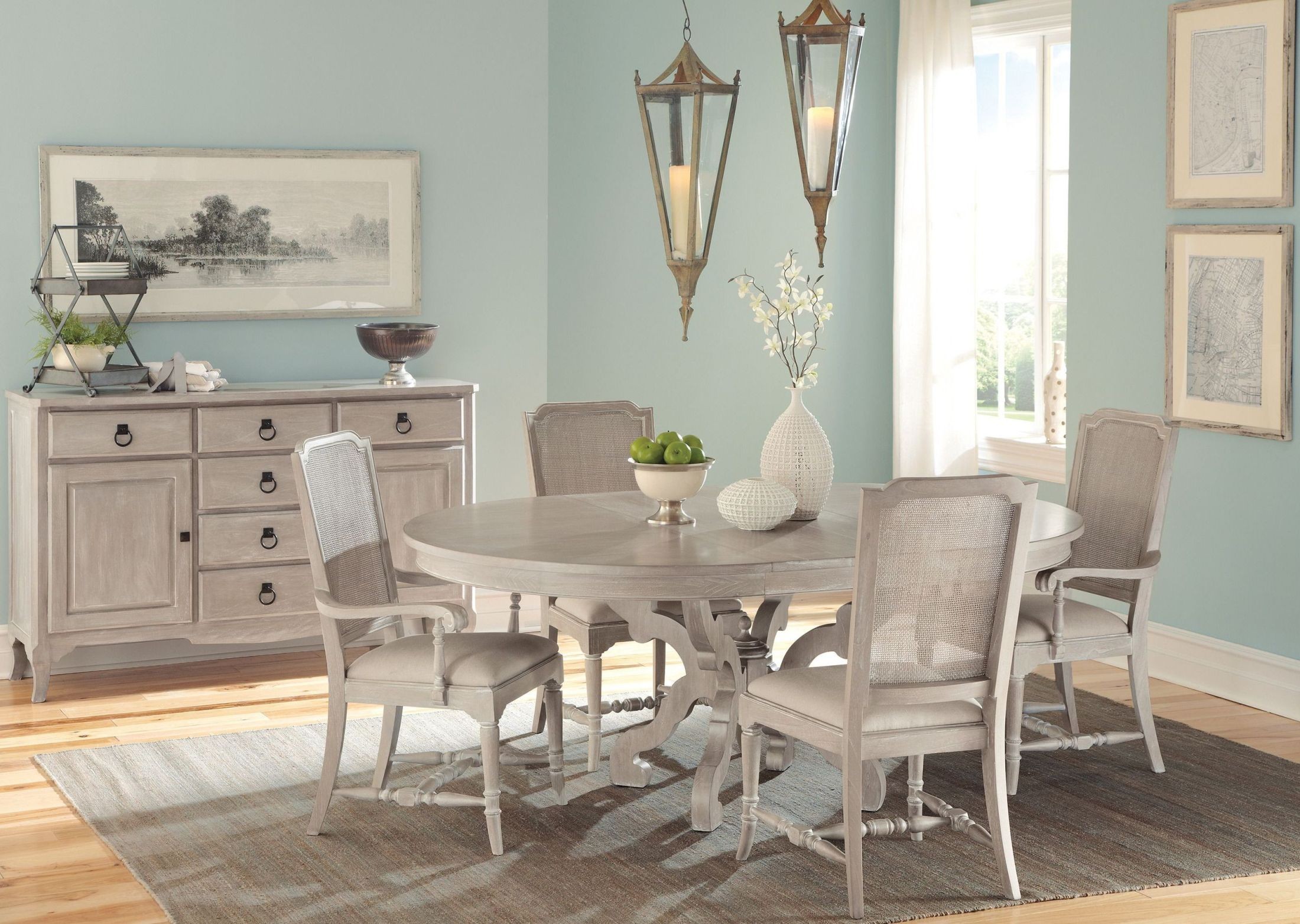 Suttons Bay Driftwood Extendable Round Dining Room Set from Hekman Furniture Coleman Furniture