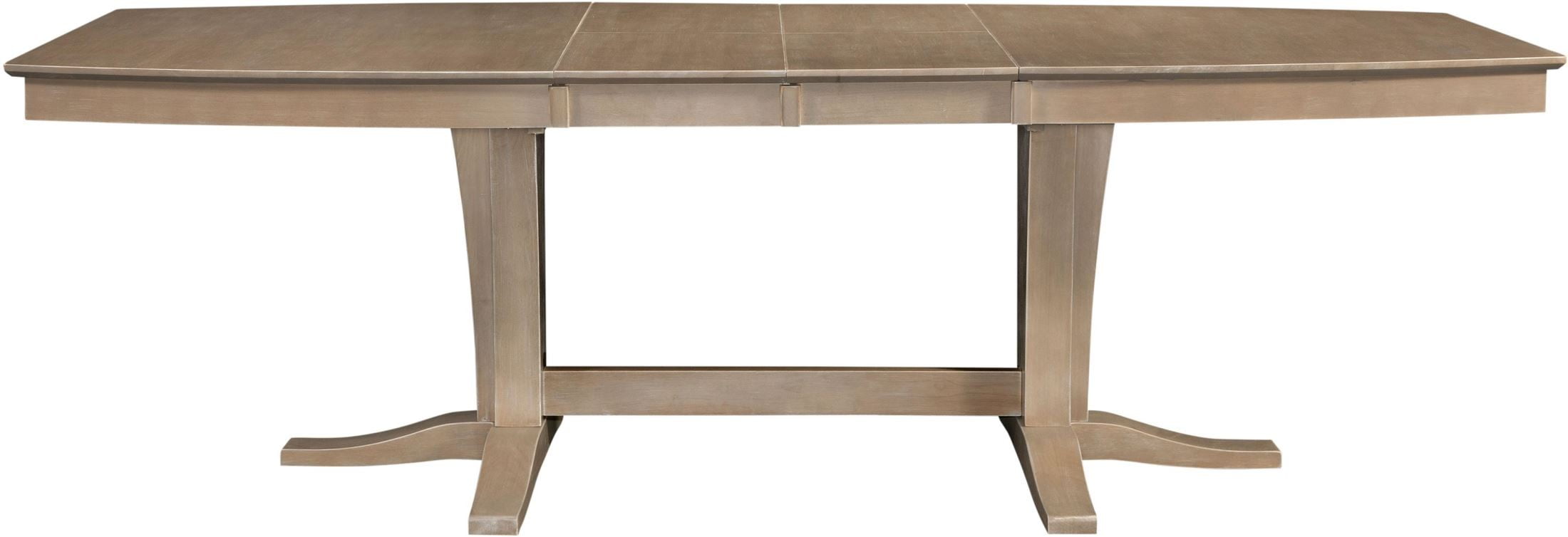 Cosmopolitan Taupe Gray Milano Double Pedestal Extendable Dining Table