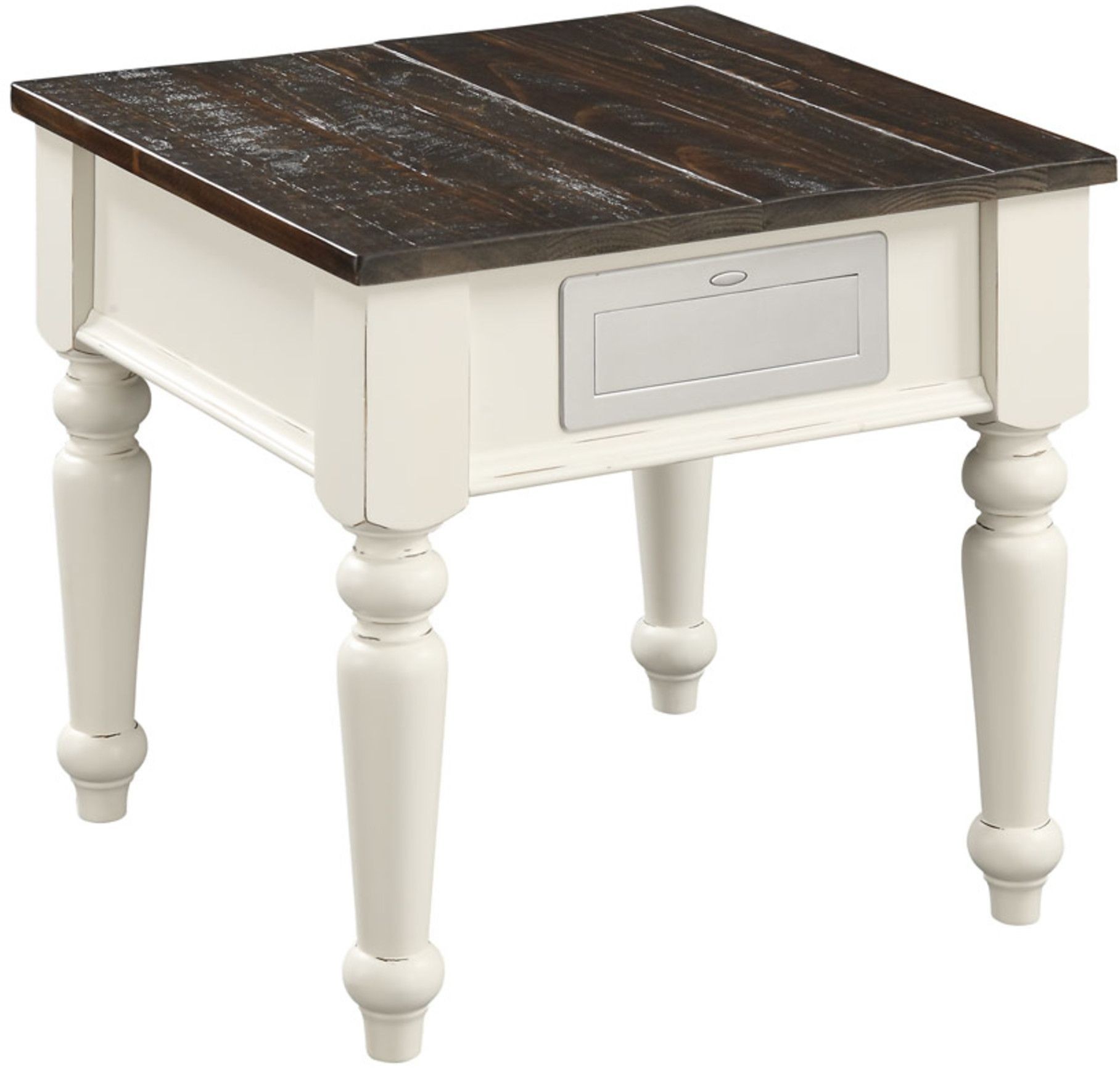 Mountain Retreat Brown and White End Table from Emerald Home Coleman