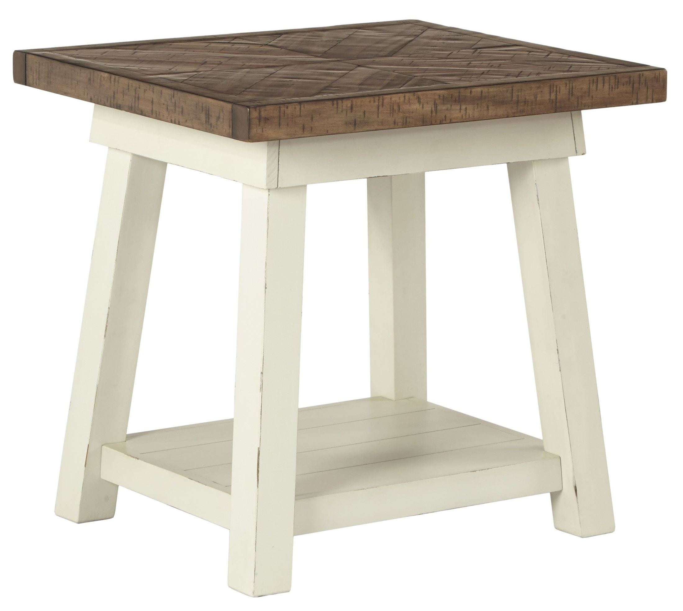 Stownbranner White and Brown Rectangular End Table from Ashley