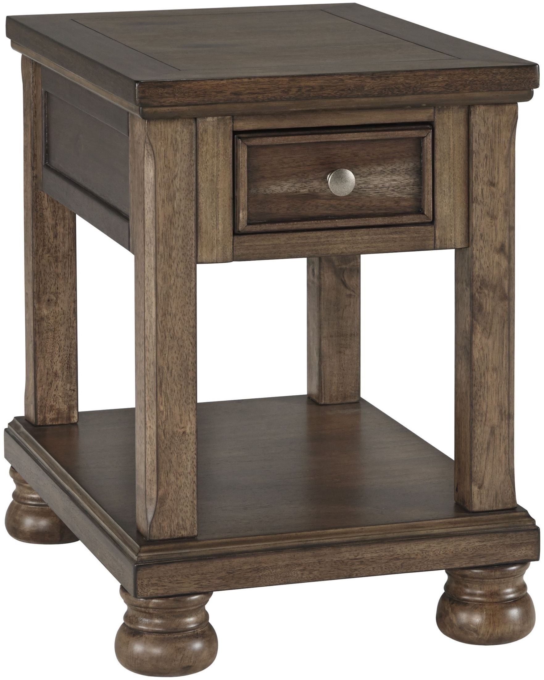 Flynnter Burnished Medium Brown Chair Side End Table from Ashley