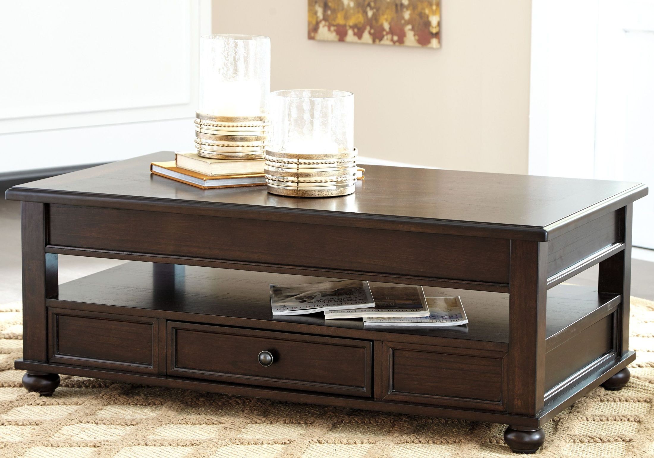 Barilanni Dark Brown Lift Top Cocktail Table from Ashley Coleman