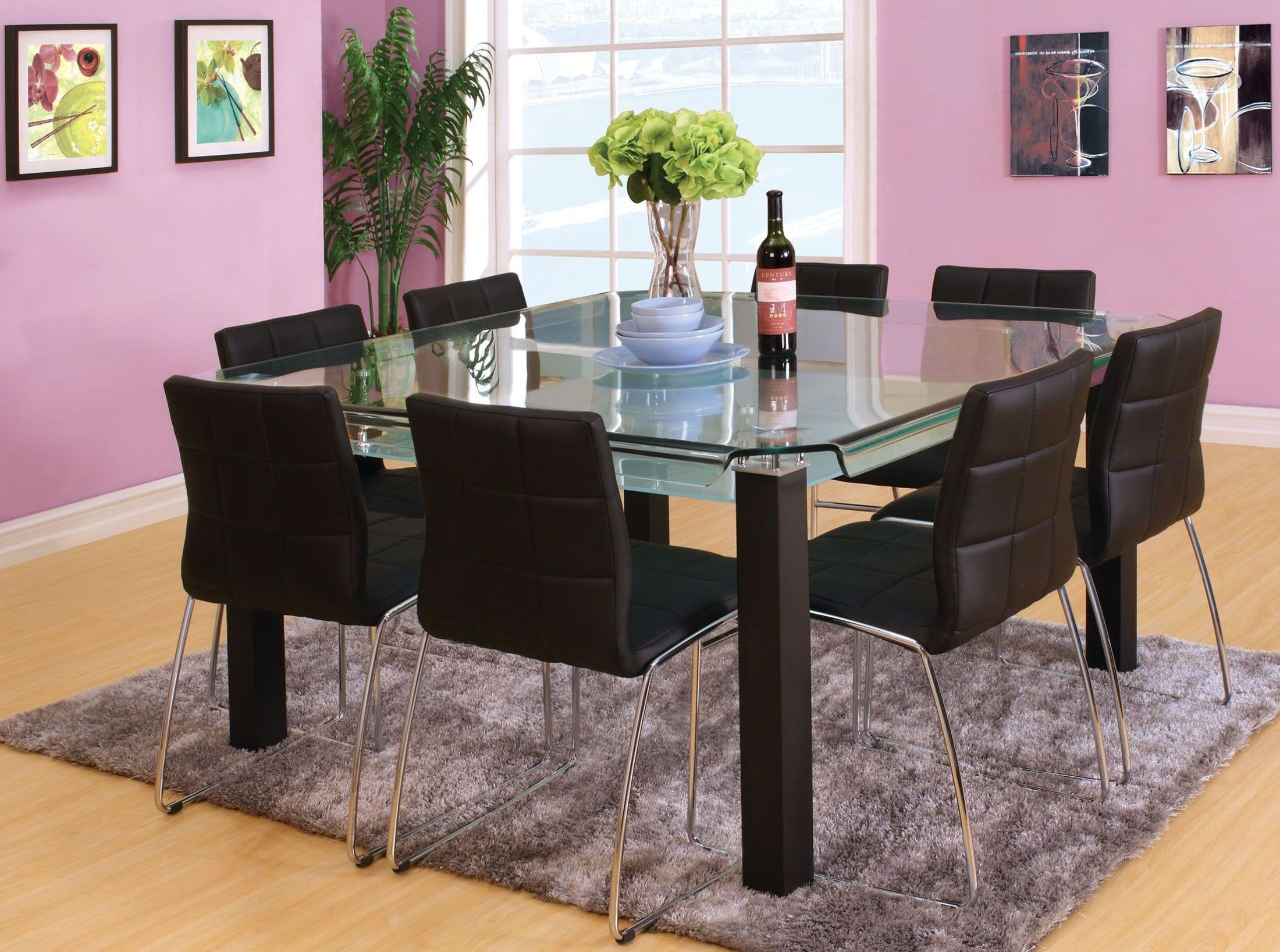 Batesland I Matte Black Square Dining Set from Furniture of America Coleman Furniture