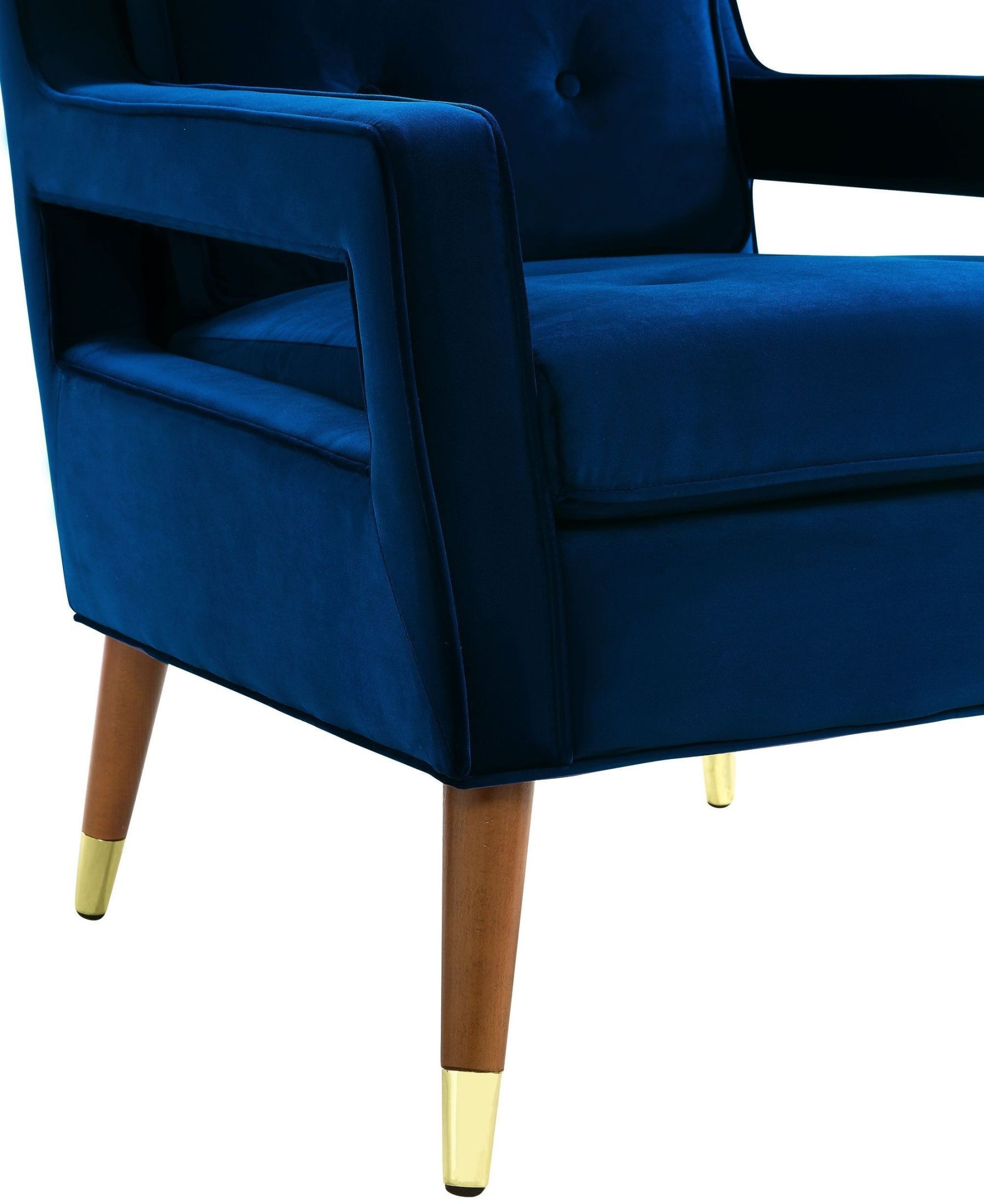 Draper Navy Velvet Chair from TOV | Coleman Furniture