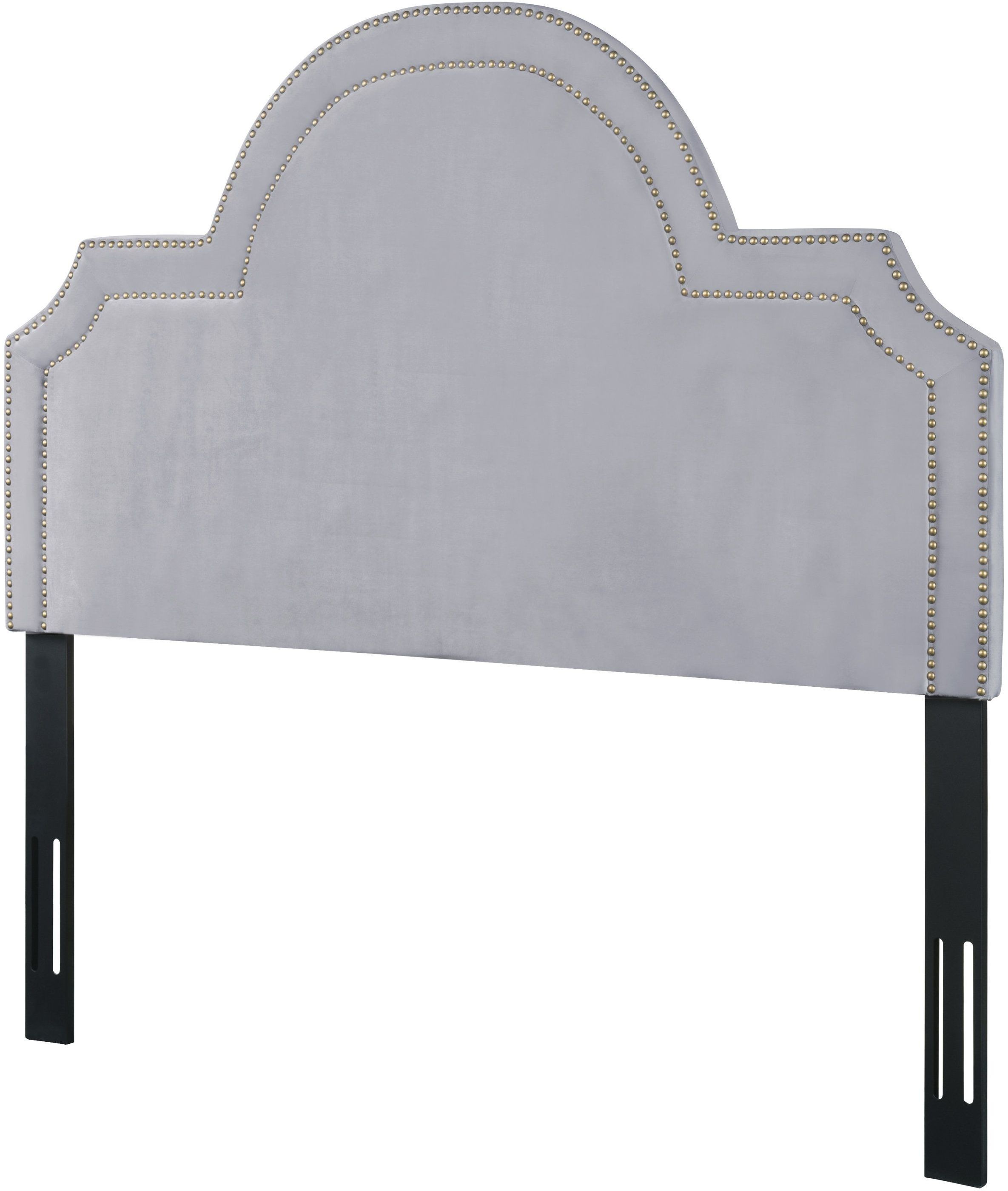 Laylah Grey Velvet Twin Platform Headboard from TOV Coleman Furniture